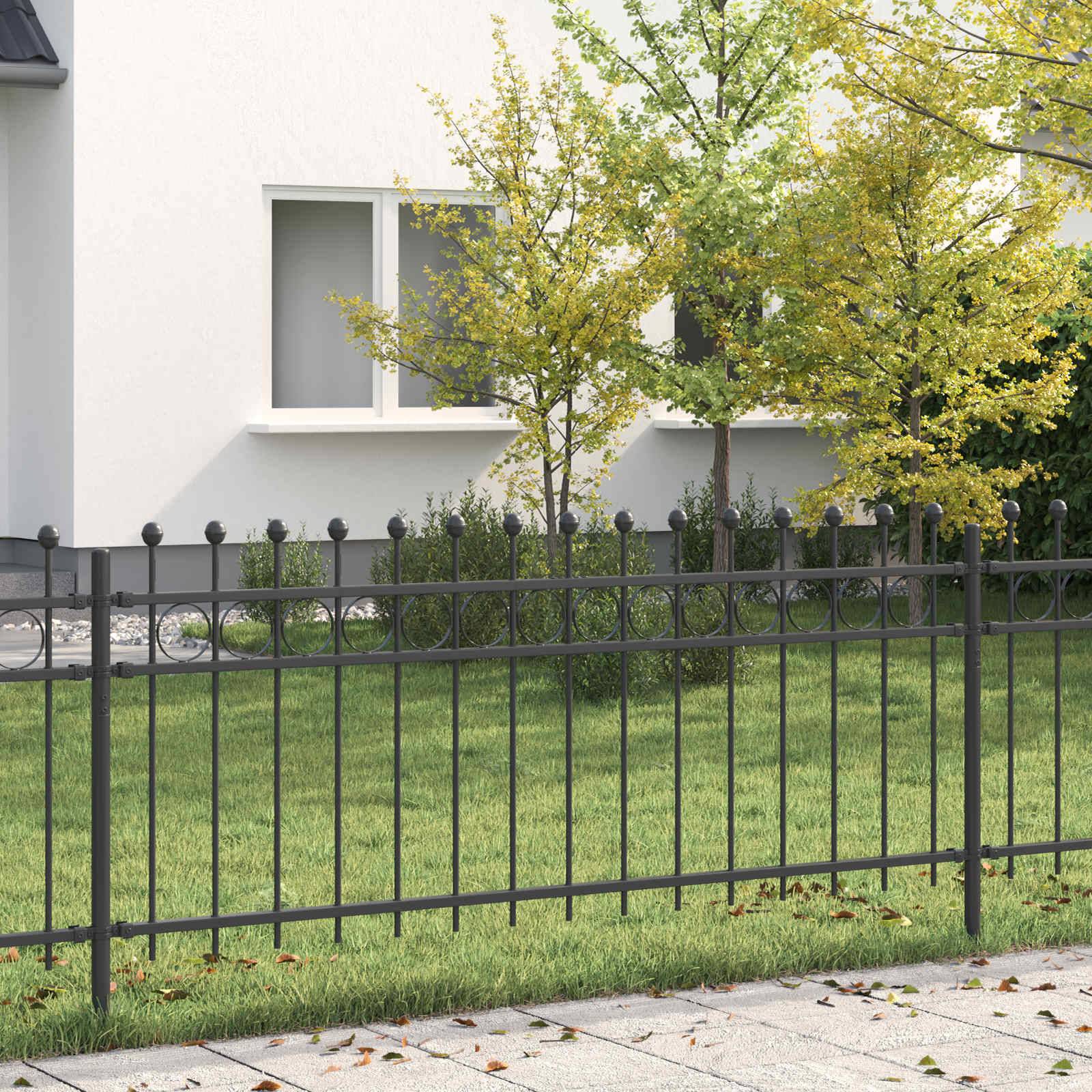 vidaXL Ringzaun Tilburg Schwarz 200 x 130 cm Pulverbeschichteter Stahl