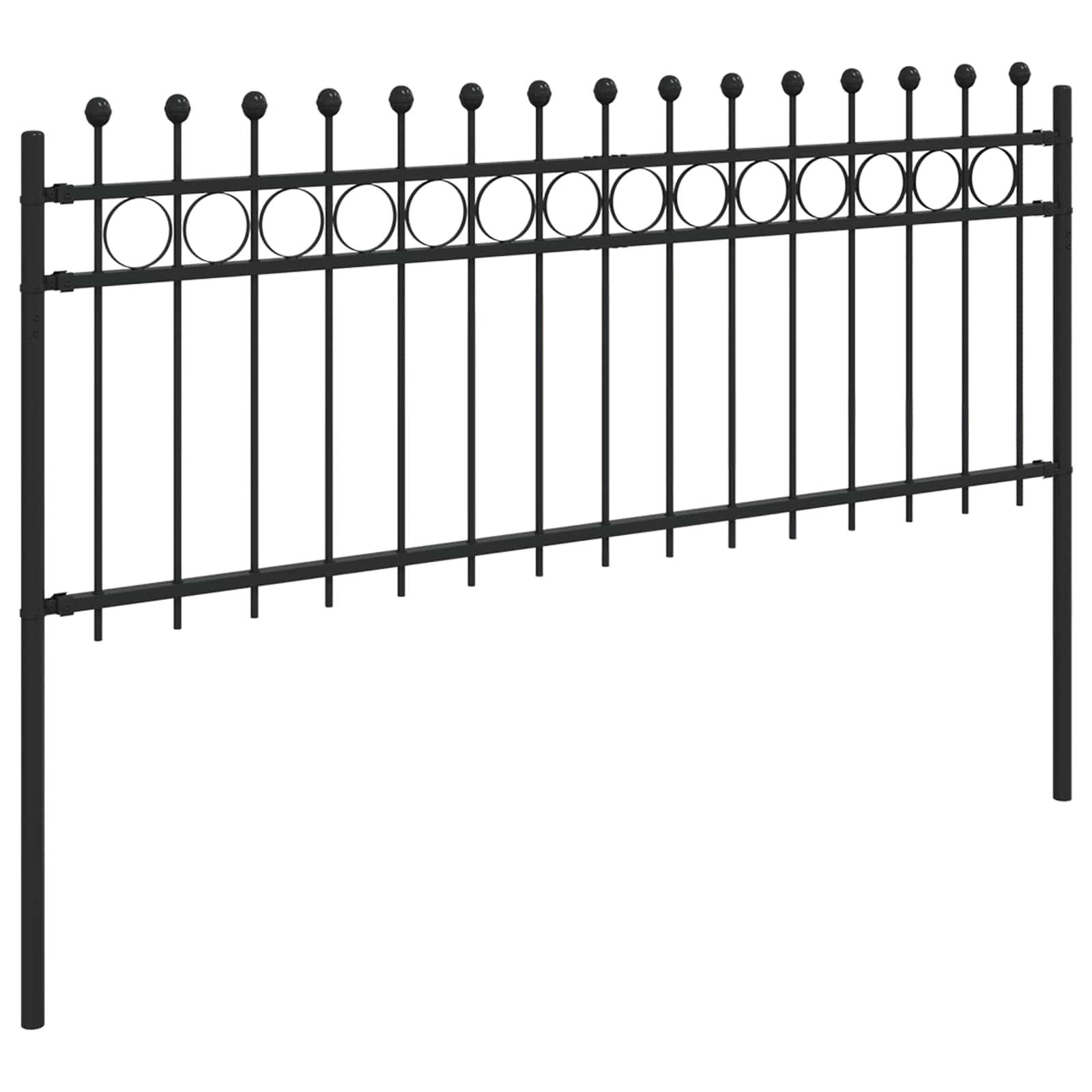 vidaXL Ringzaun Tilburg Schwarz 200 x 130 cm Pulverbeschichteter Stahl
