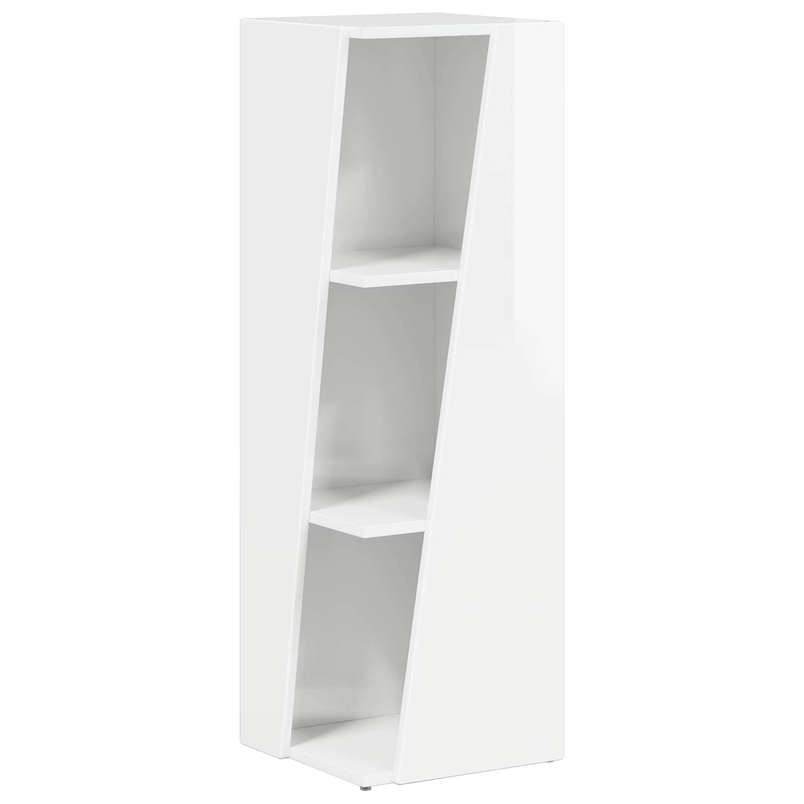vidaXL Seitenregal Hochglanz Weiß 33 x 32 x 100,5 cm Holzwerkstoff