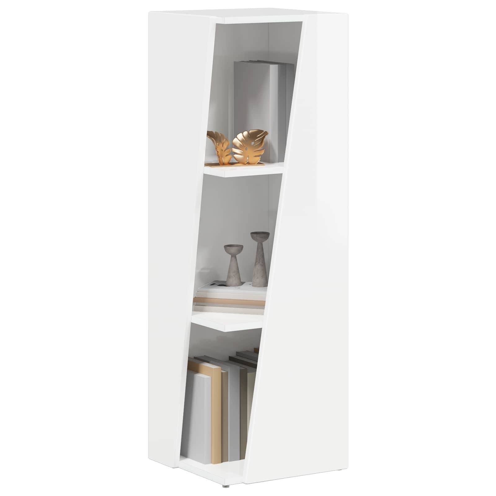 vidaXL Seitenregal Hochglanz Weiß 33 x 32 x 100,5 cm Holzwerkstoff