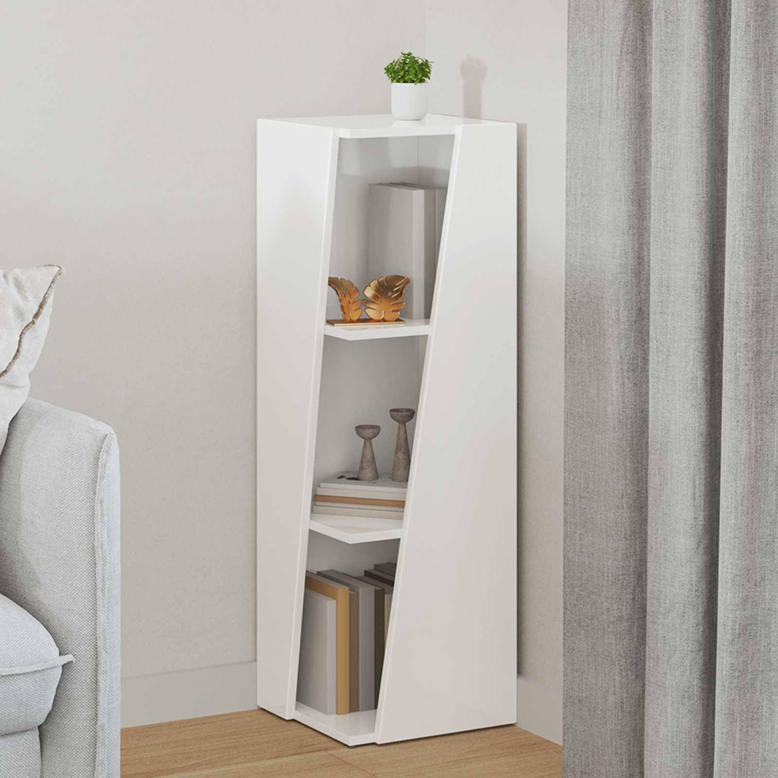 vidaXL Seitenregal Hochglanz Weiß 33 x 32 x 100,5 cm Holzwerkstoff