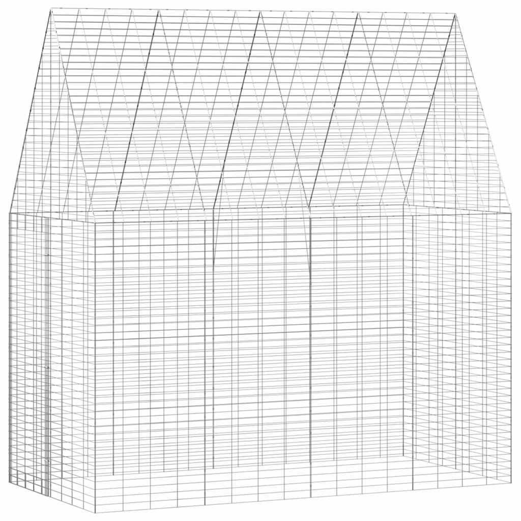 vidaXL Hasenkäfig Silber 200 x 100 x 210 cm Verzinkter Stahl