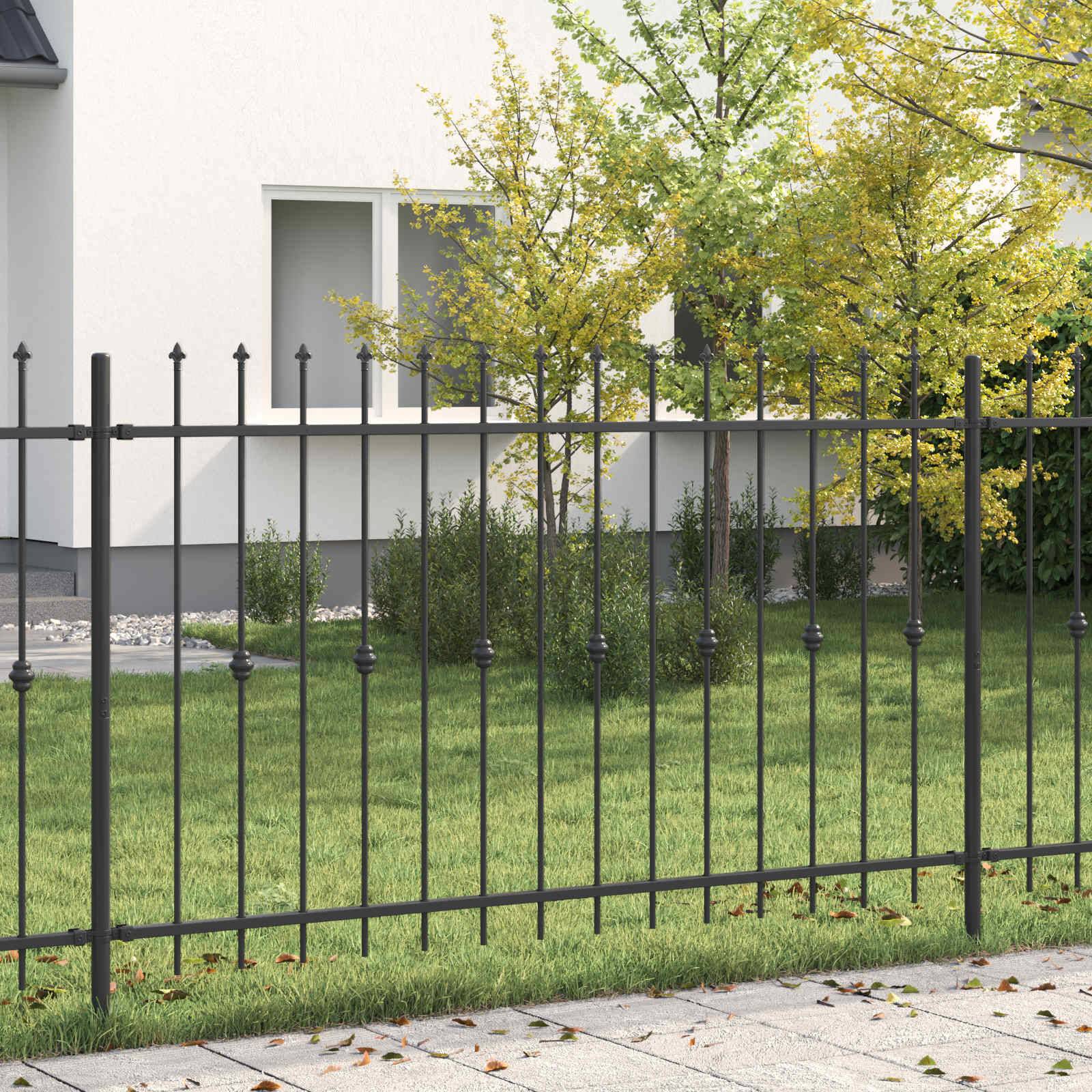 vidaXL Spießzaun Asten Schwarz