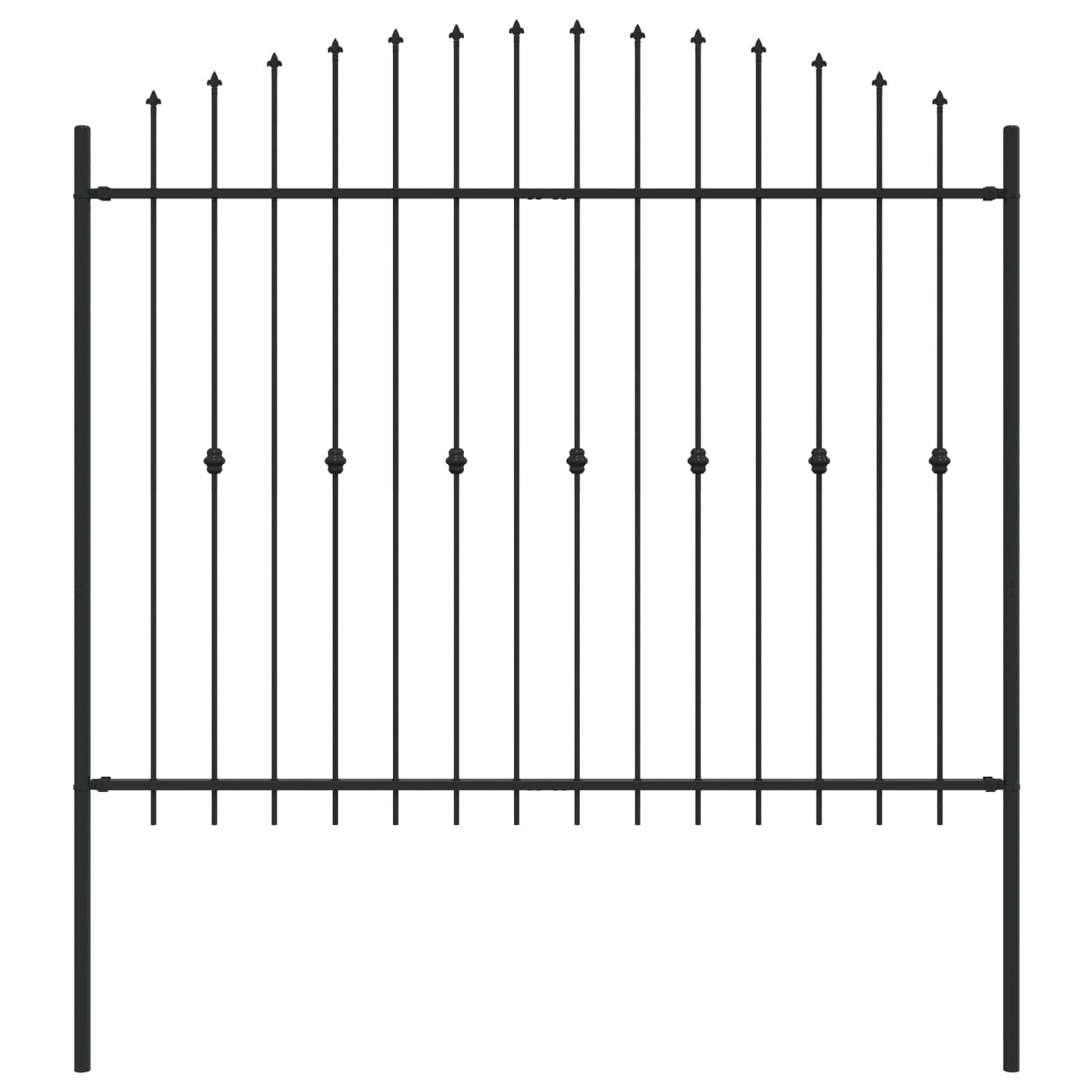 vidaXL Spießzaun Asten Schwarz 200 x 200 cm Pulverbeschichteter Stahl