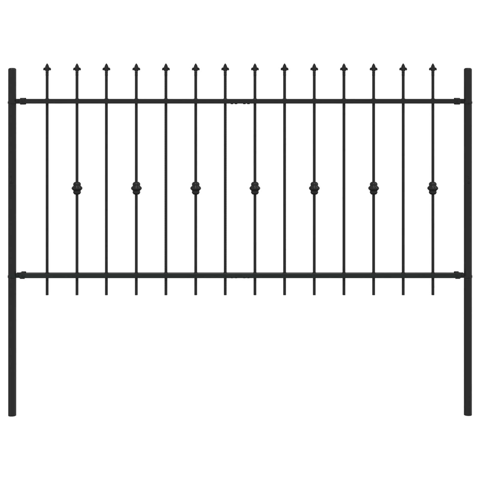 vidaXL Spießzaun Asten Schwarz 200 x 150 cm Pulverbeschichteter Stahl
