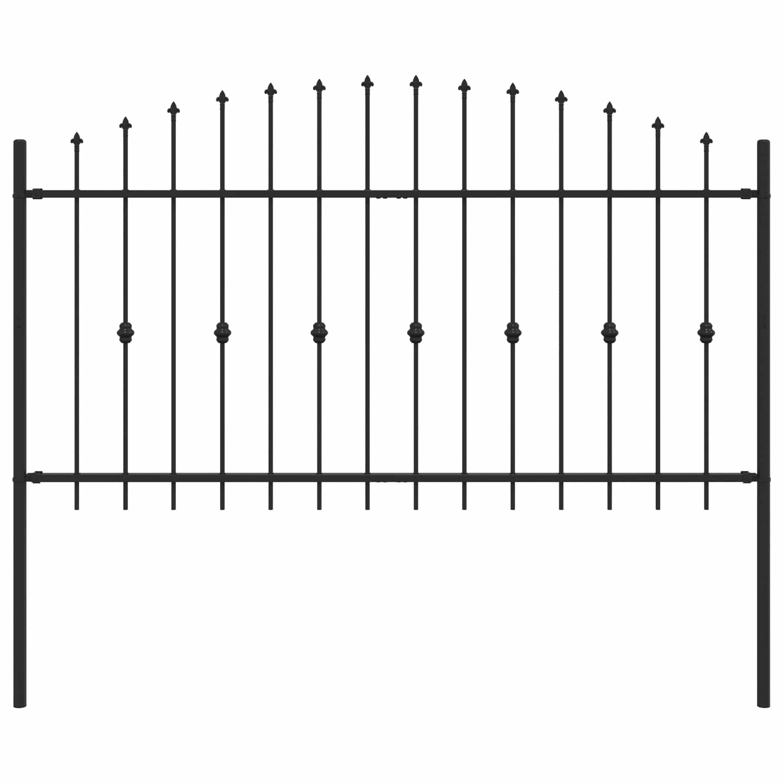 vidaXL Spießzaun Asten Schwarz 200 x 150 cm Pulverbeschichteter Stahl