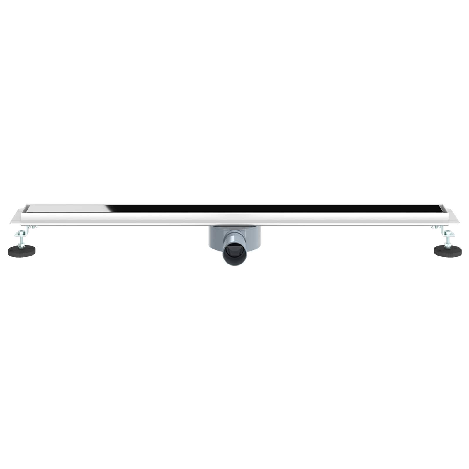vidaXL Duschabfluss mit Glashülle und 360° Siphon Schwarz 90 cm
