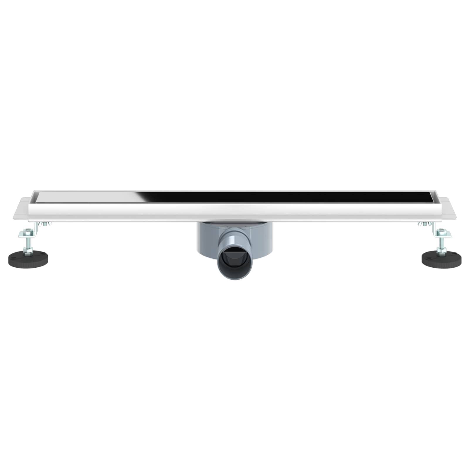 vidaXL Duschabfluss mit Glashülle und 360° Siphon Schwarz 60 cm