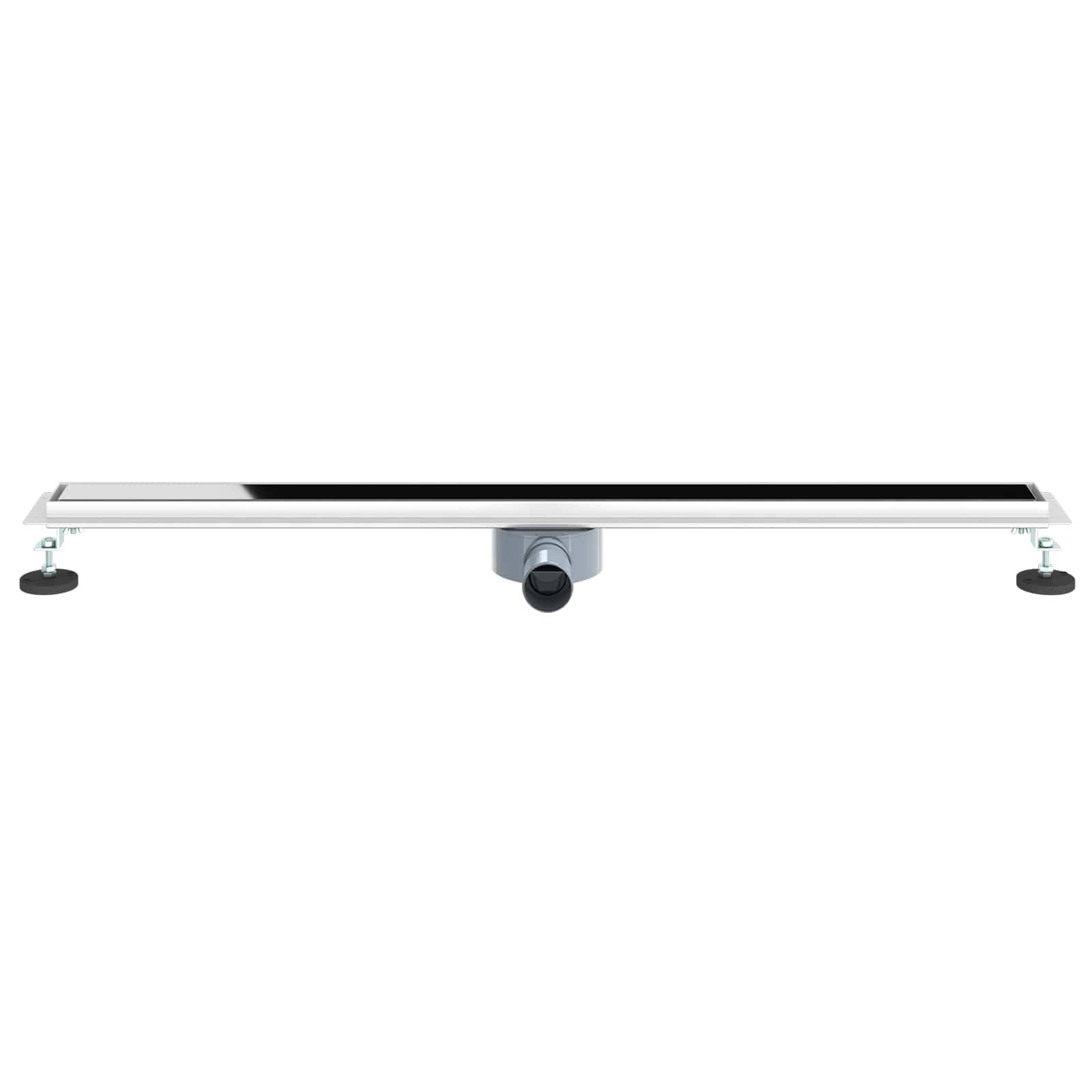 vidaXL Duschabfluss mit Glashülle und 360° Siphon Schwarz 100 cm