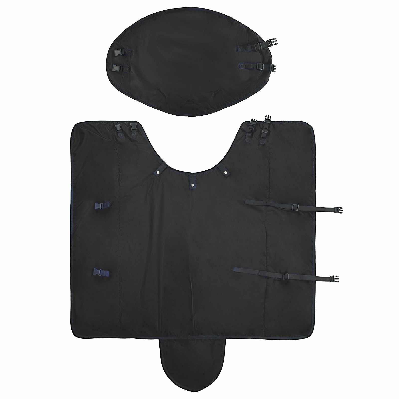 vidaXL Pferdedecke Dunkelgrün und Schwarz 155 cm Polyester