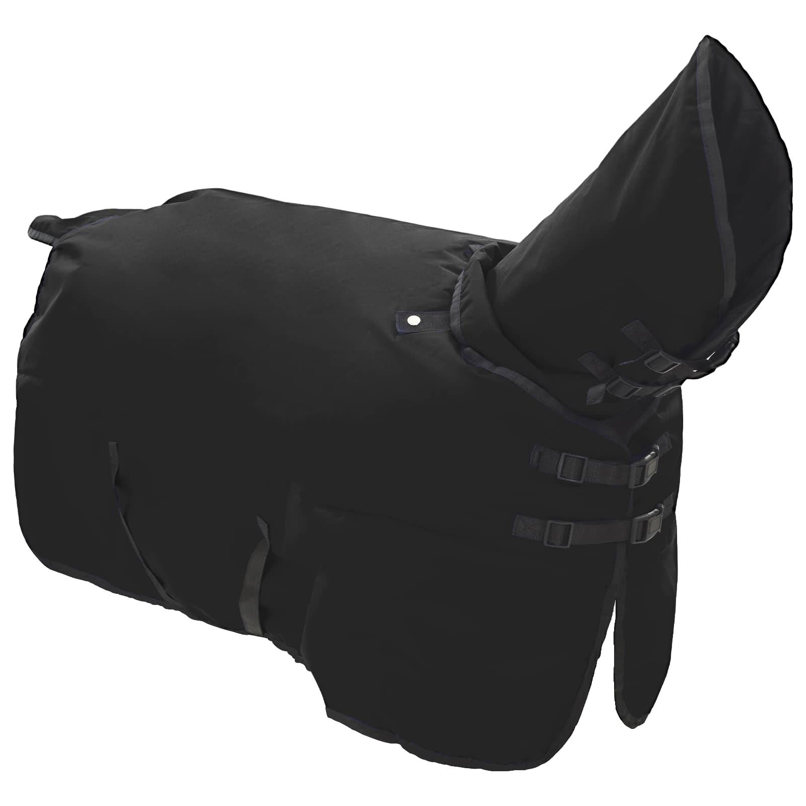 vidaXL Pferdedecke Dunkelgrün und Schwarz 155 cm Polyester