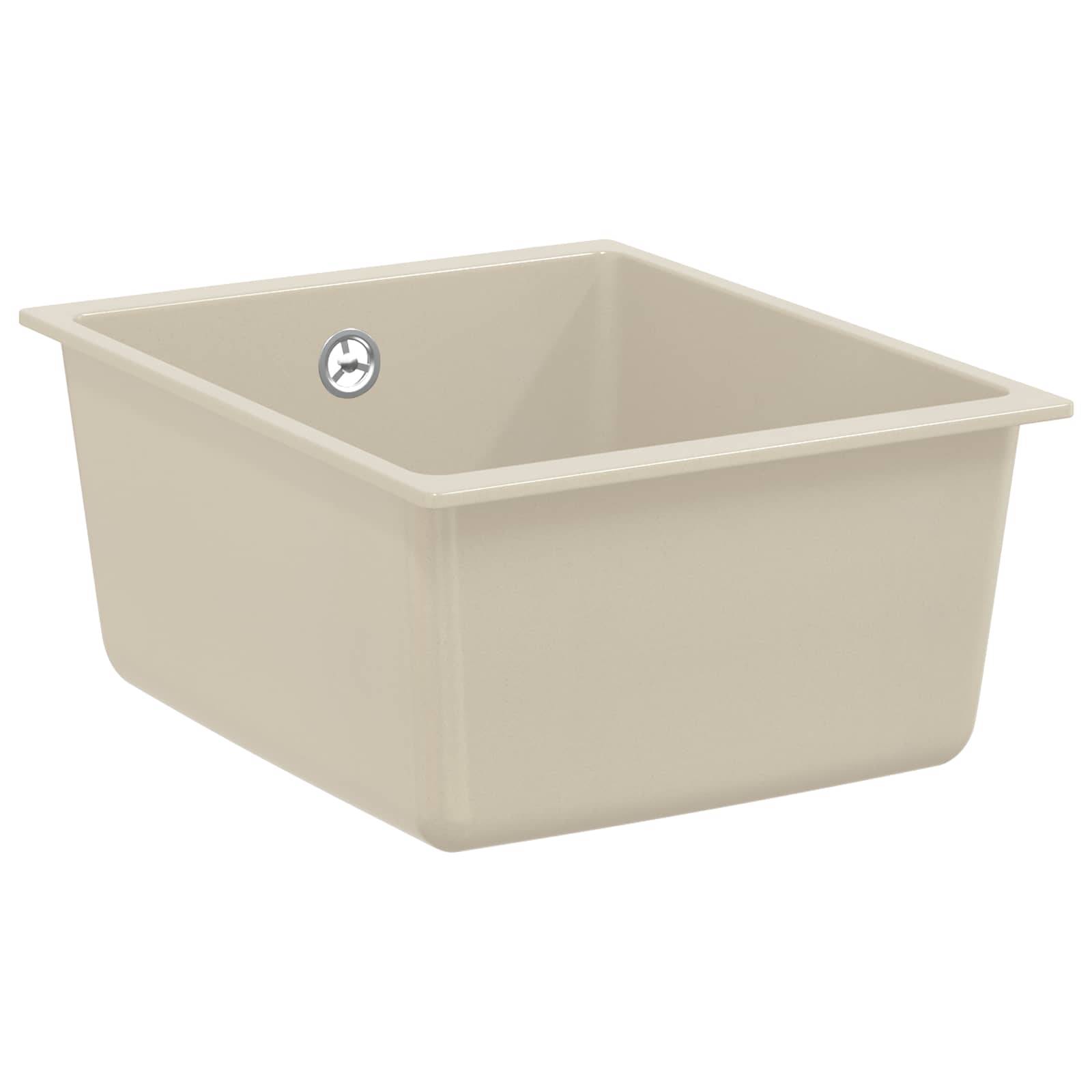 vidaXL Waschbecken Beige 370 x 460 mm 80% Quarz und 20% Harz
