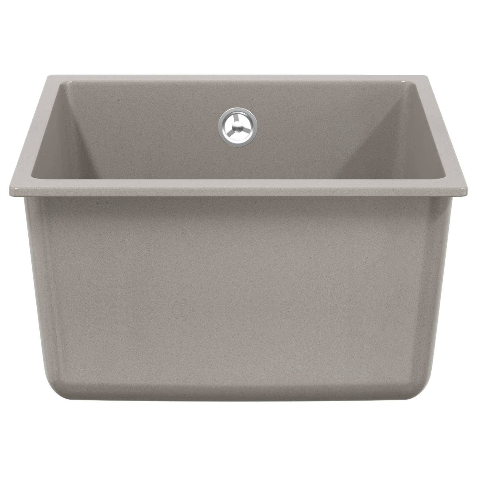 vidaXL Waschbecken Grau 370 x 460 mm 80% Quarz und 20% Harz