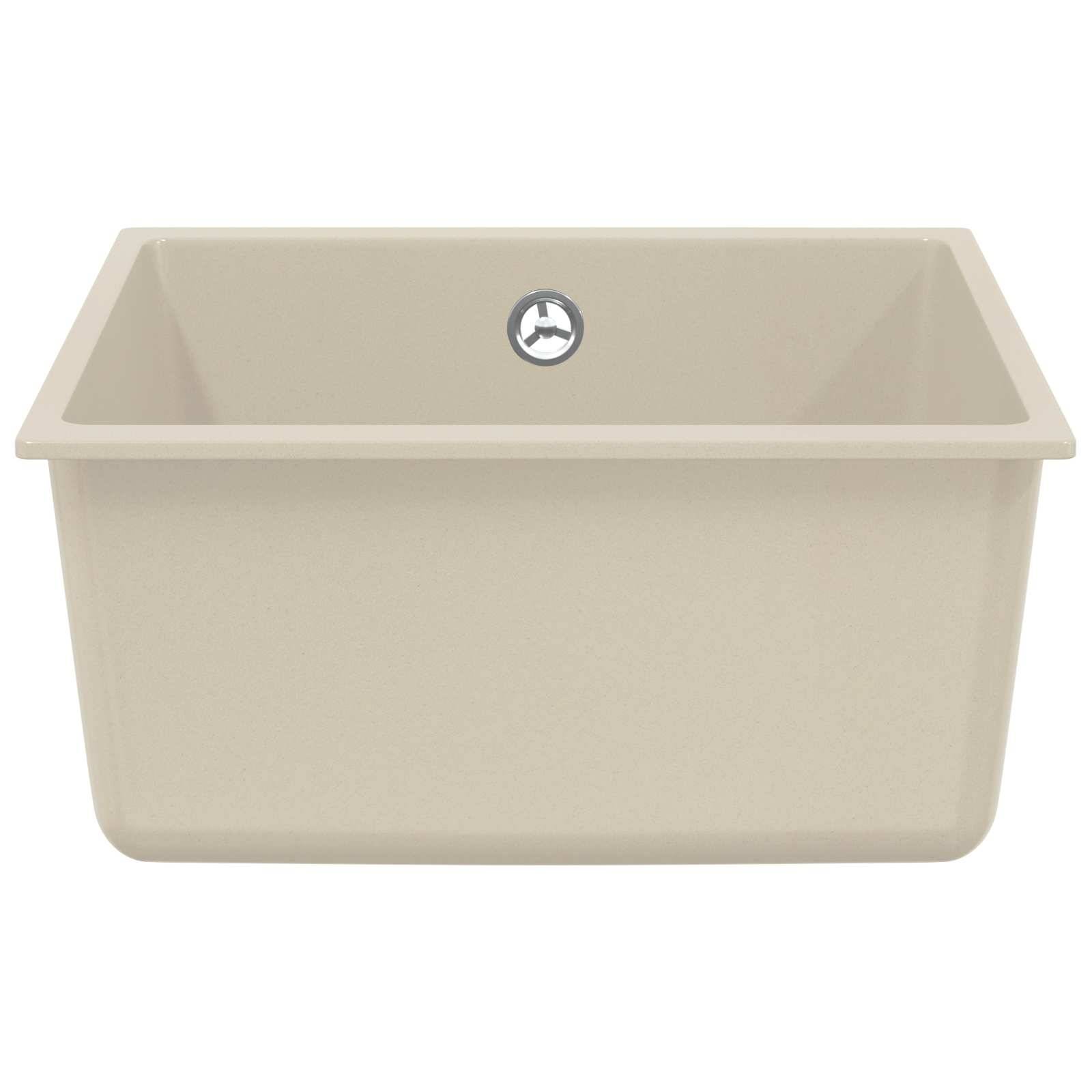 vidaXL Waschbecken Beige 430 x 460 mm 80% Quarz und 20% Harz