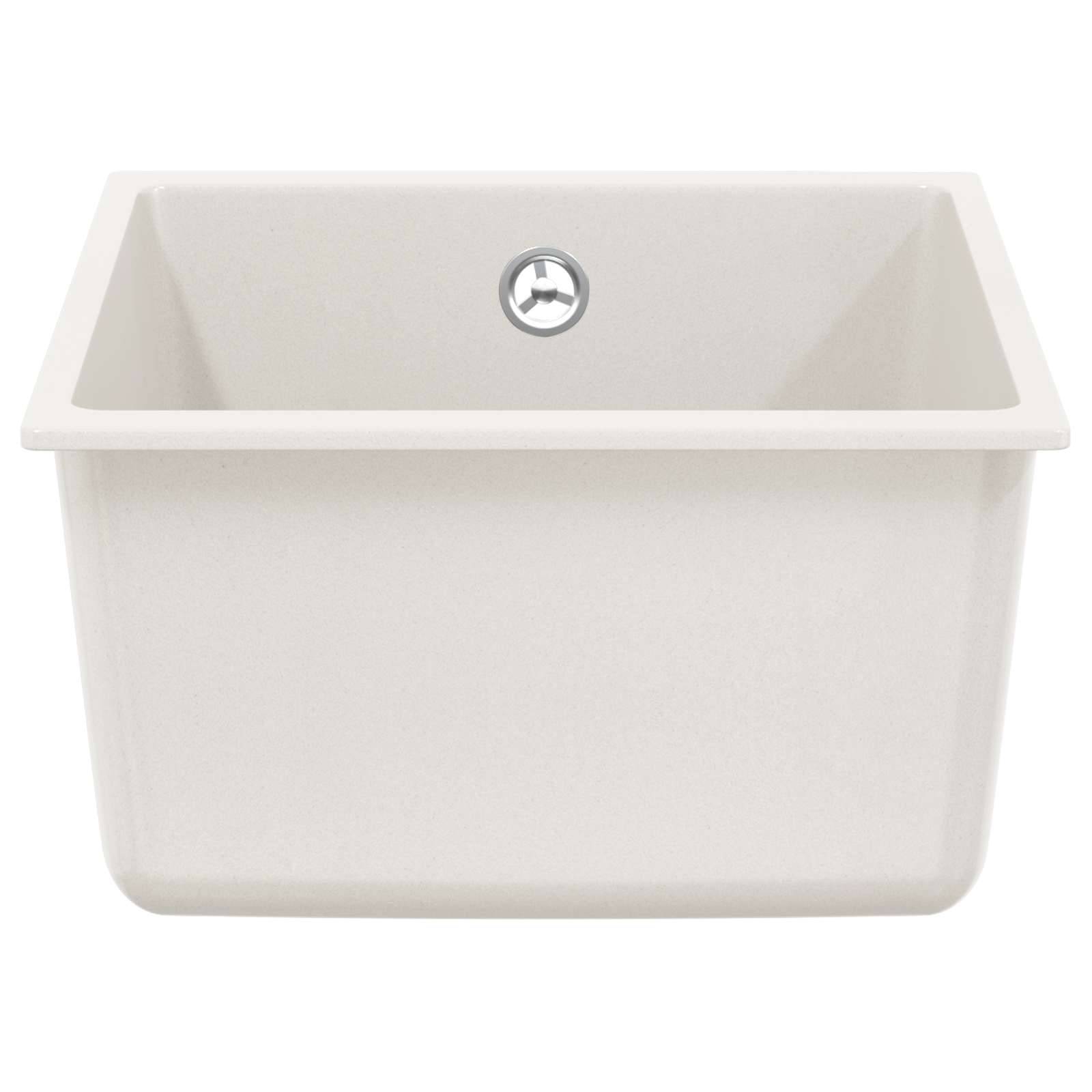 vidaXL Waschbecken Weiß 370 x 460 mm 80% Quarz und 20% Harz