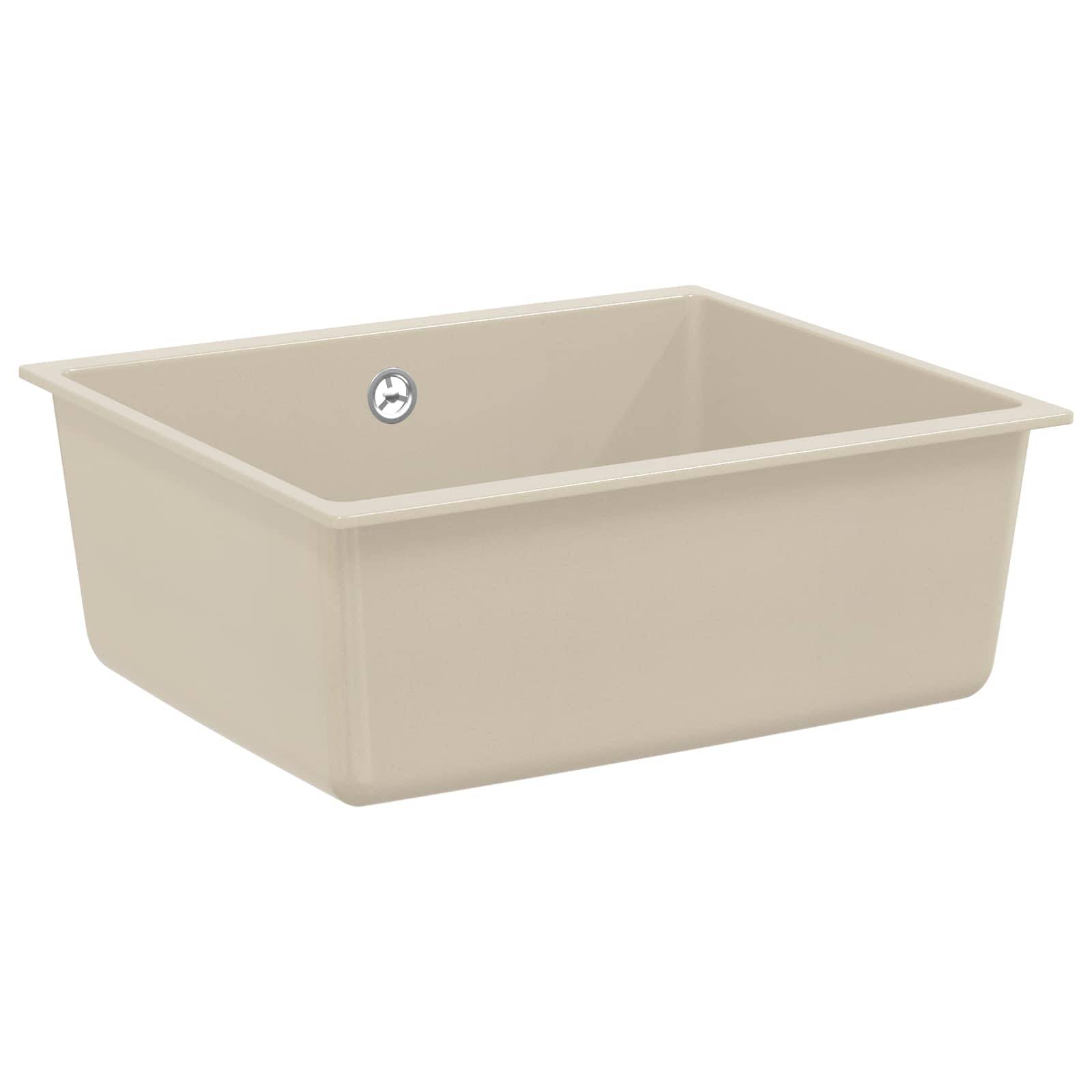 vidaXL Waschbecken Beige 530 x 460 mm 80% Quarz und 20% Harz