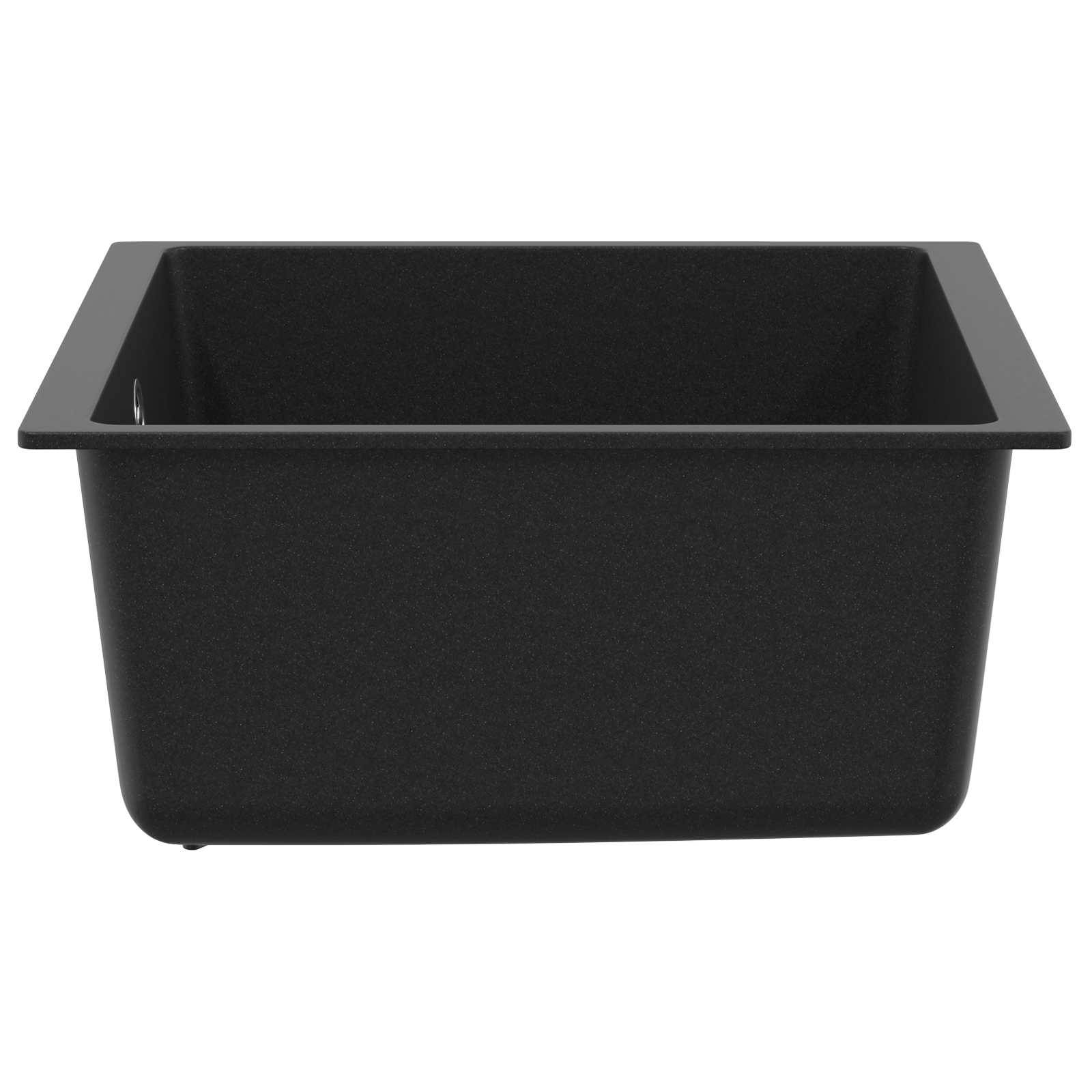 vidaXL Waschbecken Schwarz 430 x 460 mm 80% Quarz und 20% Harz