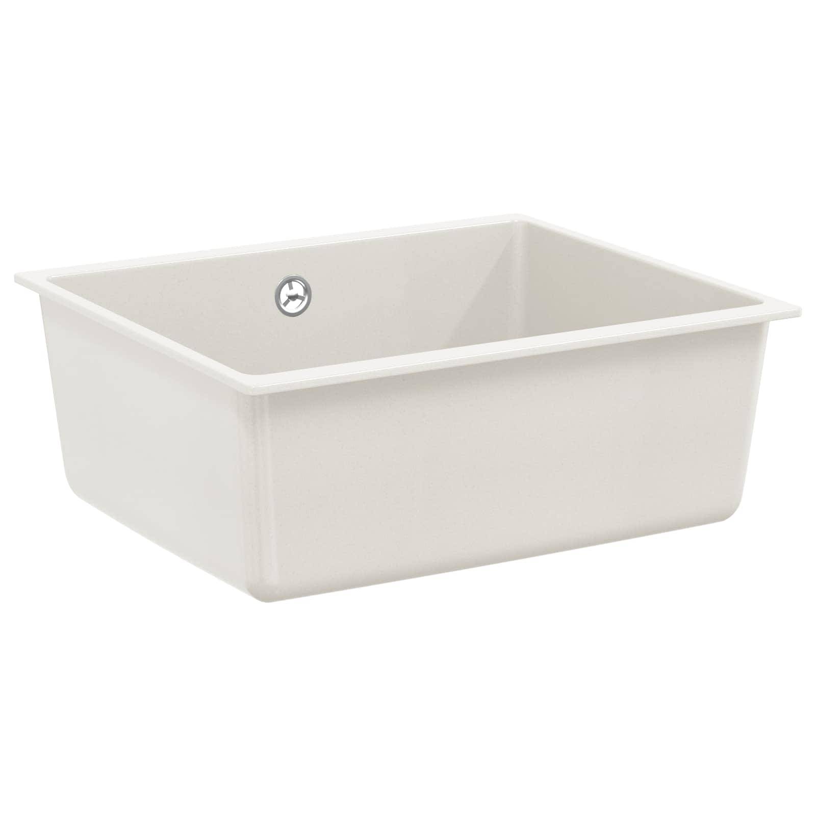 vidaXL Waschbecken Weiß 530 x 460 mm 80% Quarz und 20% Harz