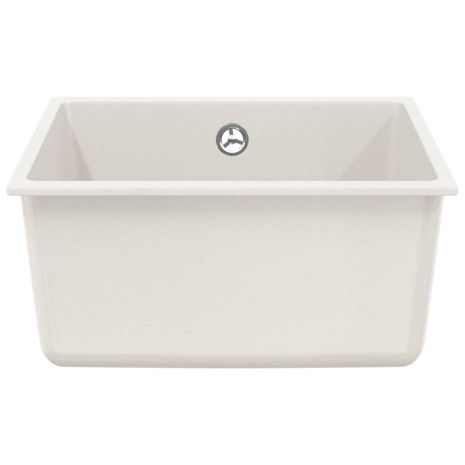 vidaXL Waschbecken Weiß 430 x 460 mm 80% Quarz und 20% Harz