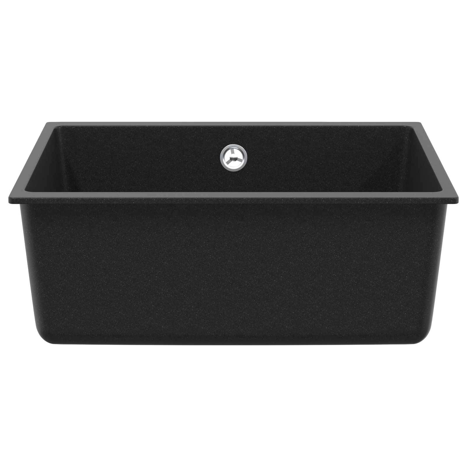 vidaXL Waschbecken Schwarz 530 x 460 mm 80% Quarz und 20% Harz