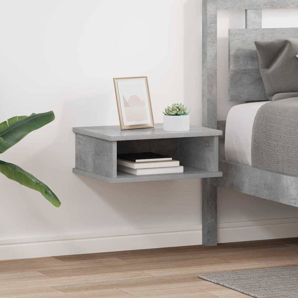 vidaXL Nachttisch 2 pcs Beton Grau 40 x 31 x 15 cm Holzwerkstoff