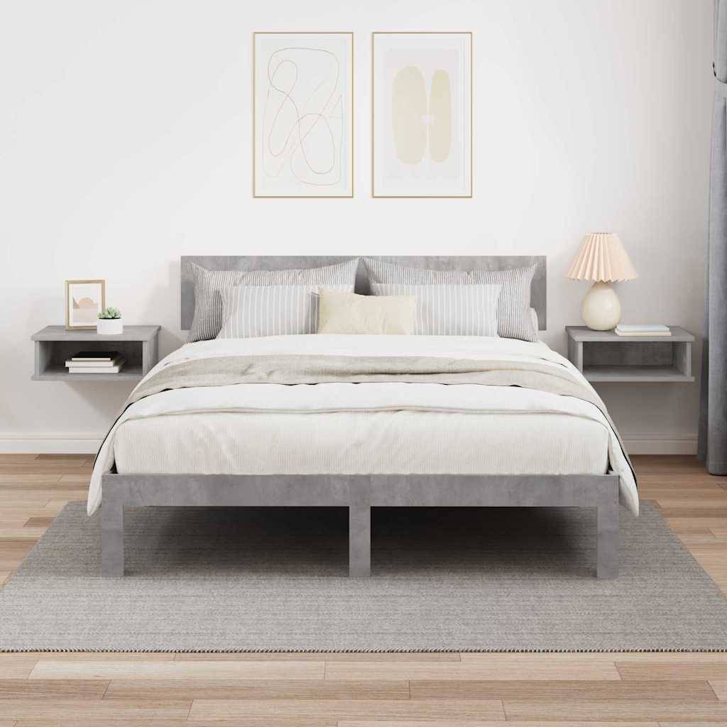 vidaXL Nachttisch 2 pcs Beton Grau 40 x 31 x 15 cm Holzwerkstoff