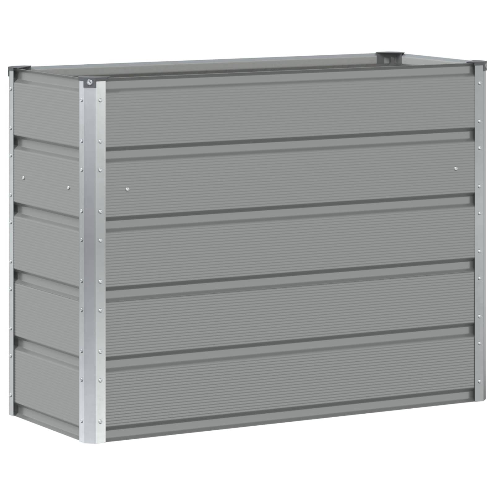 vidaXL Pflanzkübel Hellgrau 100 x 40 x 75 cm Stahl