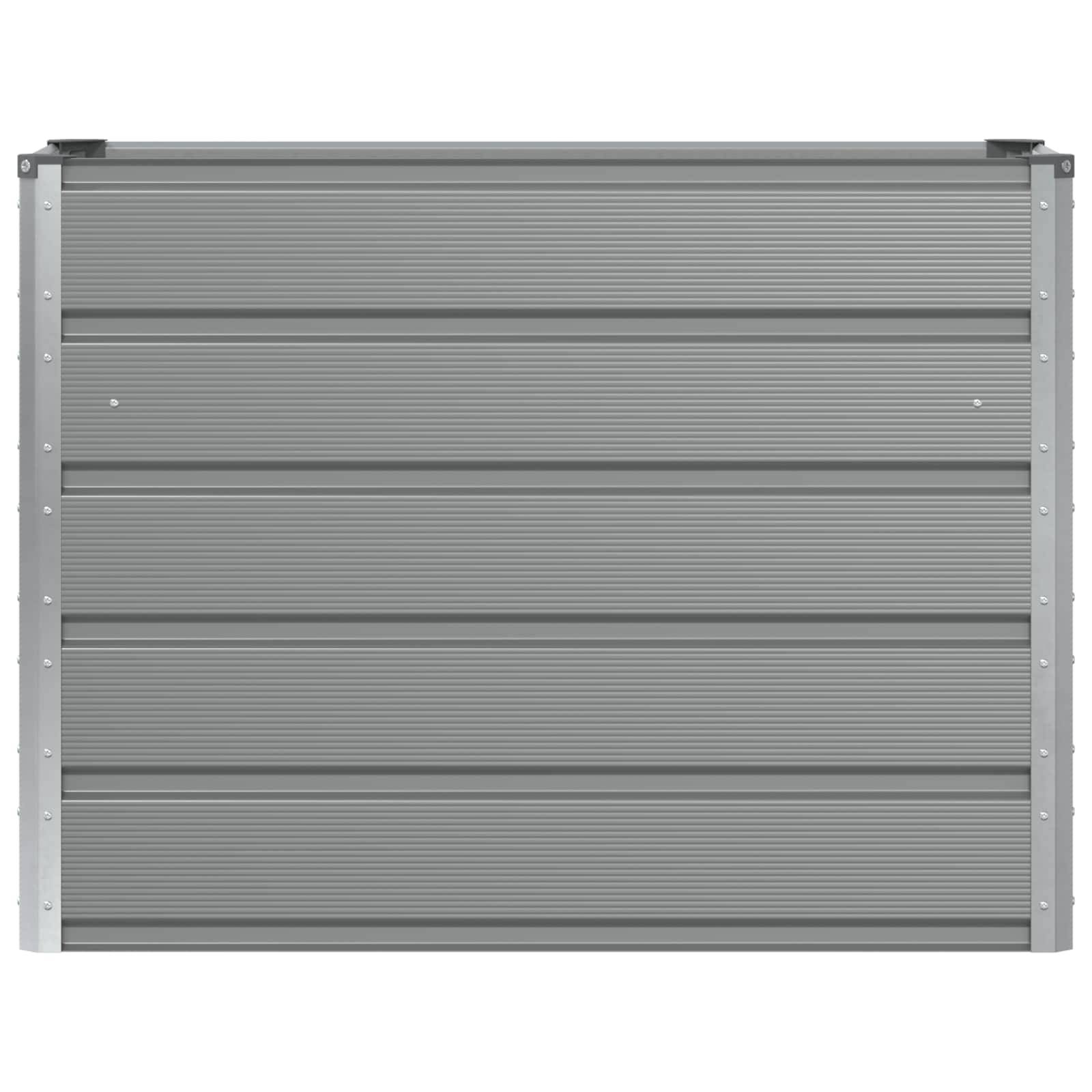 Vertikales Metallseitenteil mit parallelen Rillen und horizontalen Balken.