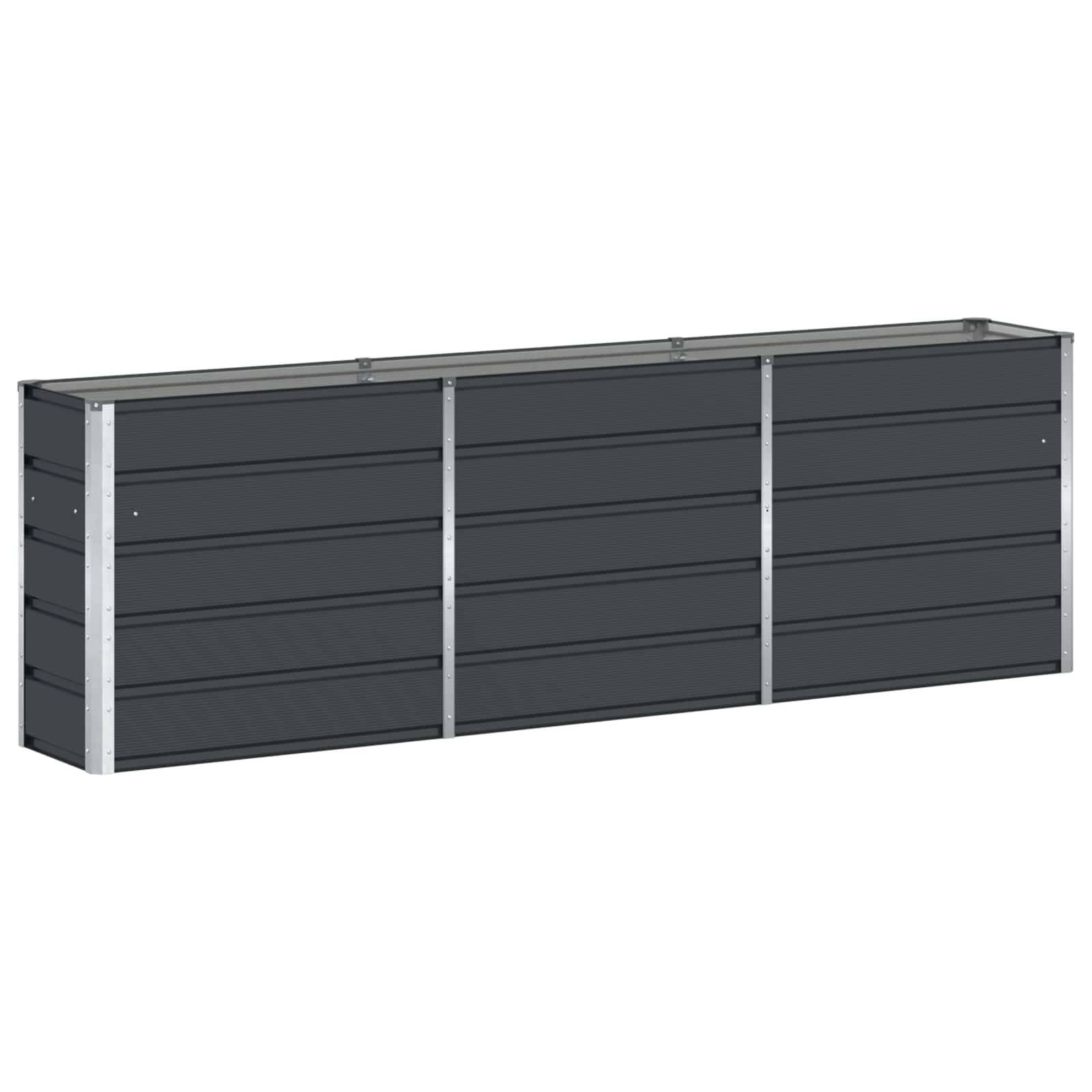 vidaXL Pflanzkübel Anthrazit 240 x 40 x 75 cm Stahl