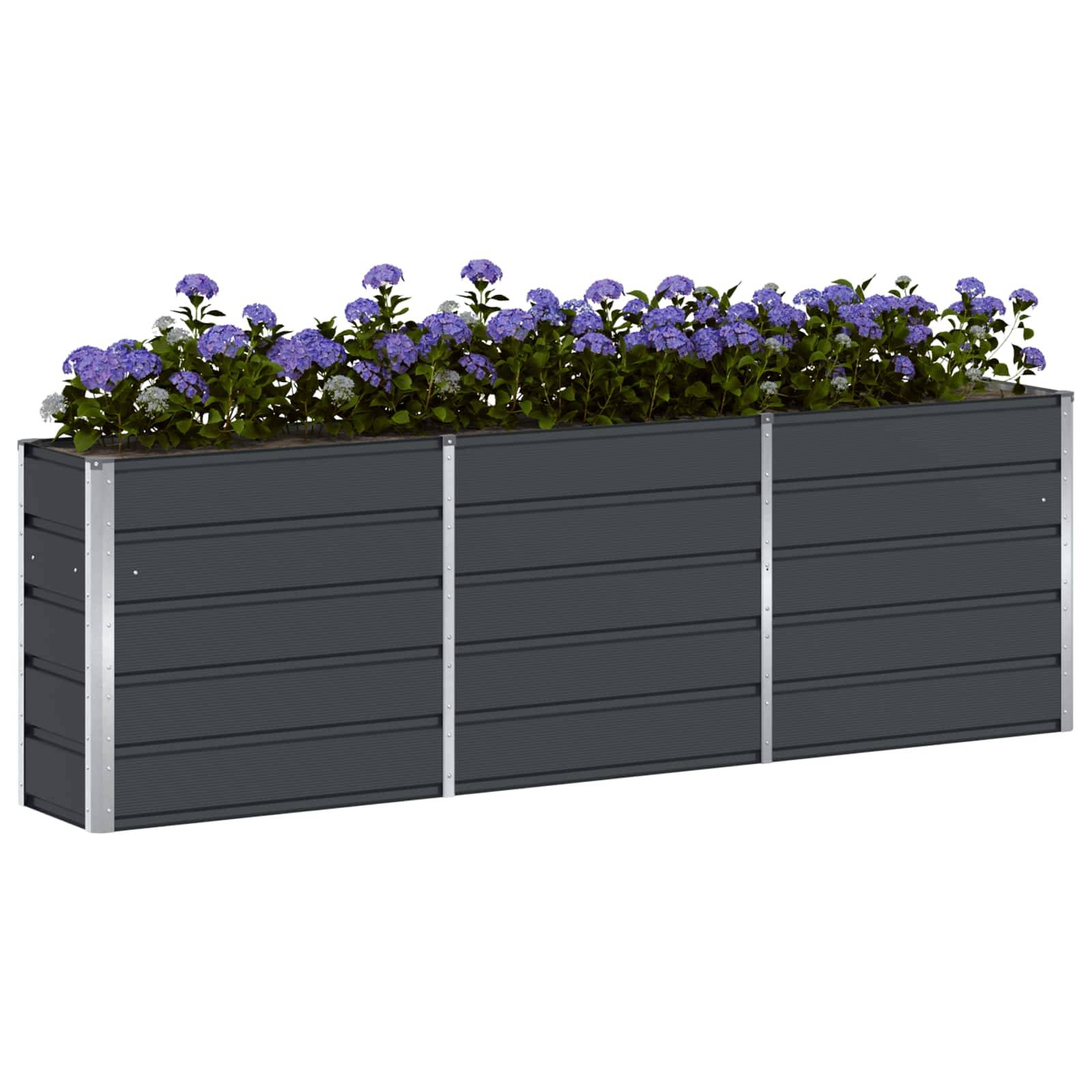 vidaXL Pflanzkübel Anthrazit 240 x 40 x 75 cm Stahl