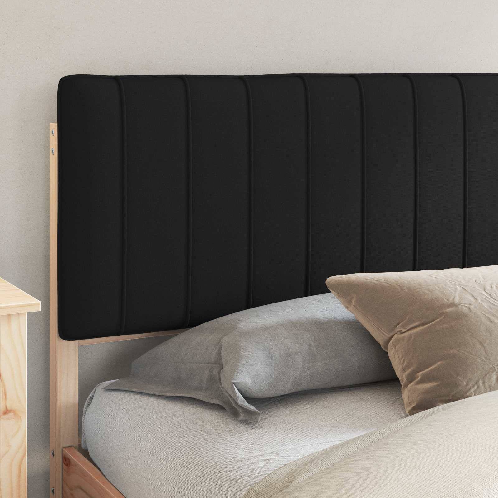 vidaXL Bettgestell mit gepolstertem Kopfteil Schwarz 200 x 200 cm