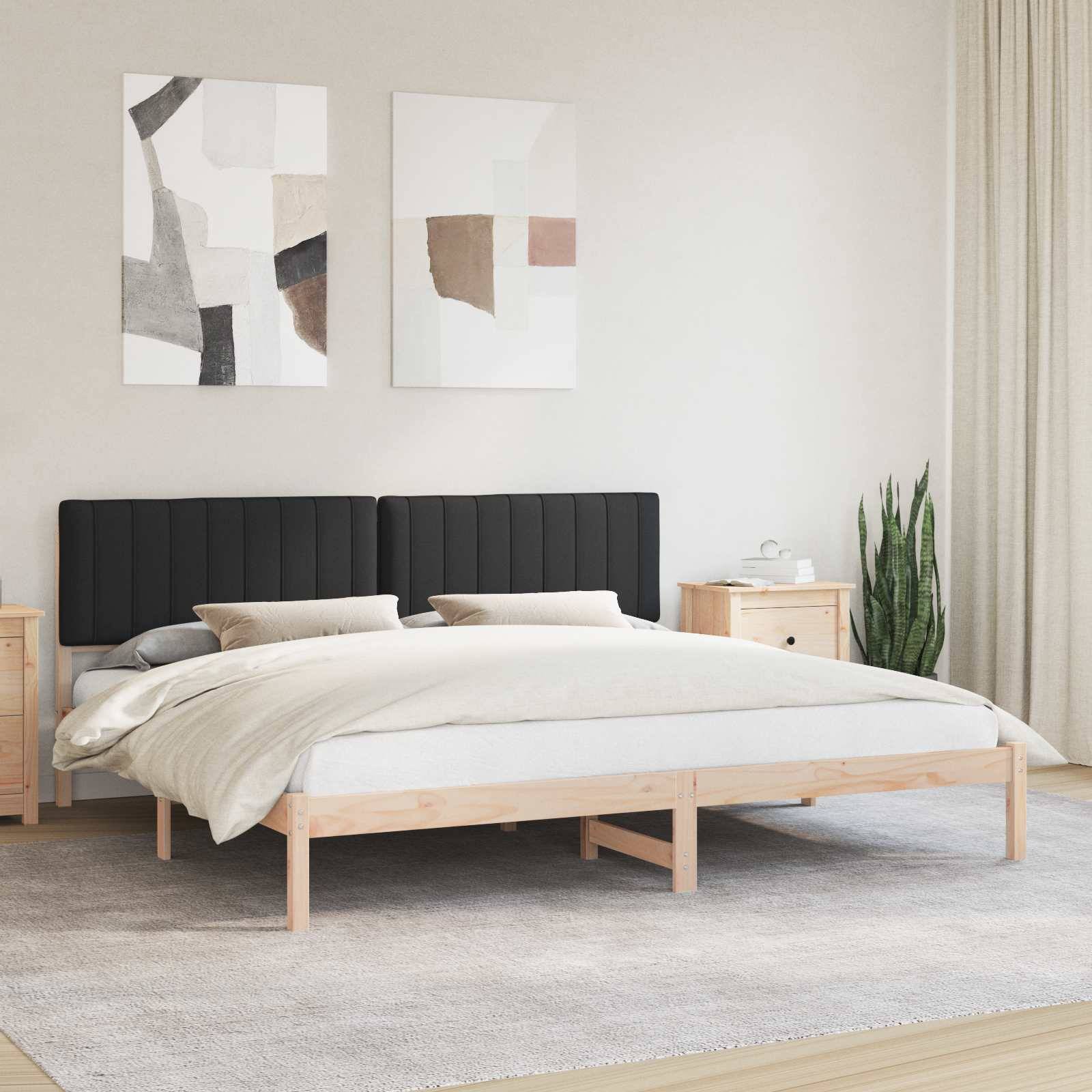 vidaXL Bettgestell mit gepolstertem Kopfteil Schwarz 200 x 200 cm