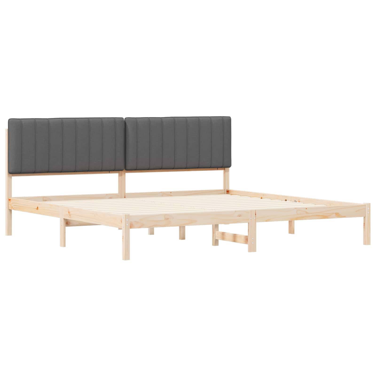 vidaXL Bettgestell mit gepolstertem Kopfteil Dunkelgrau 200 x 200 cm