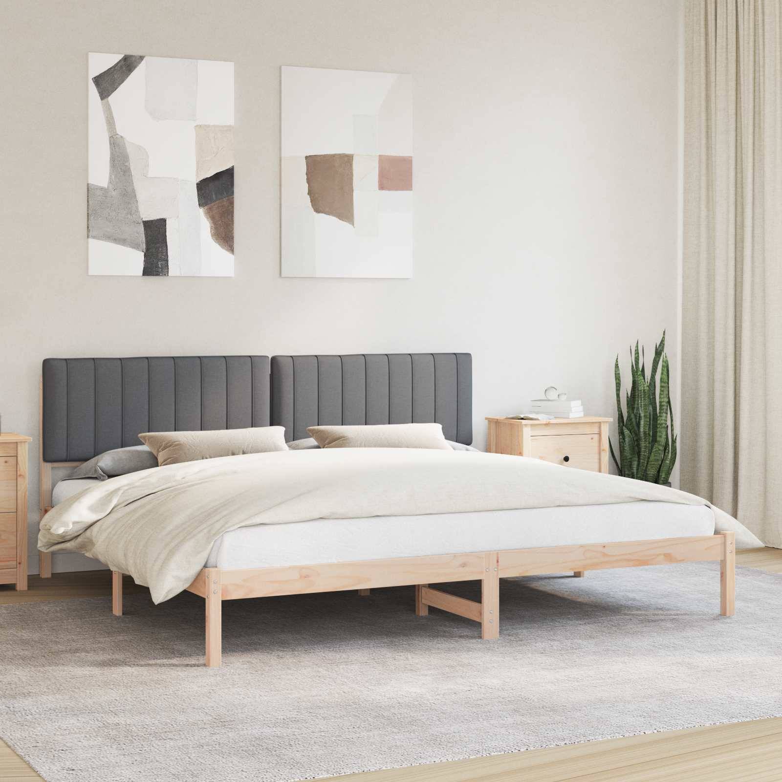vidaXL Bettgestell mit gepolstertem Kopfteil Dunkelgrau 200 x 200 cm