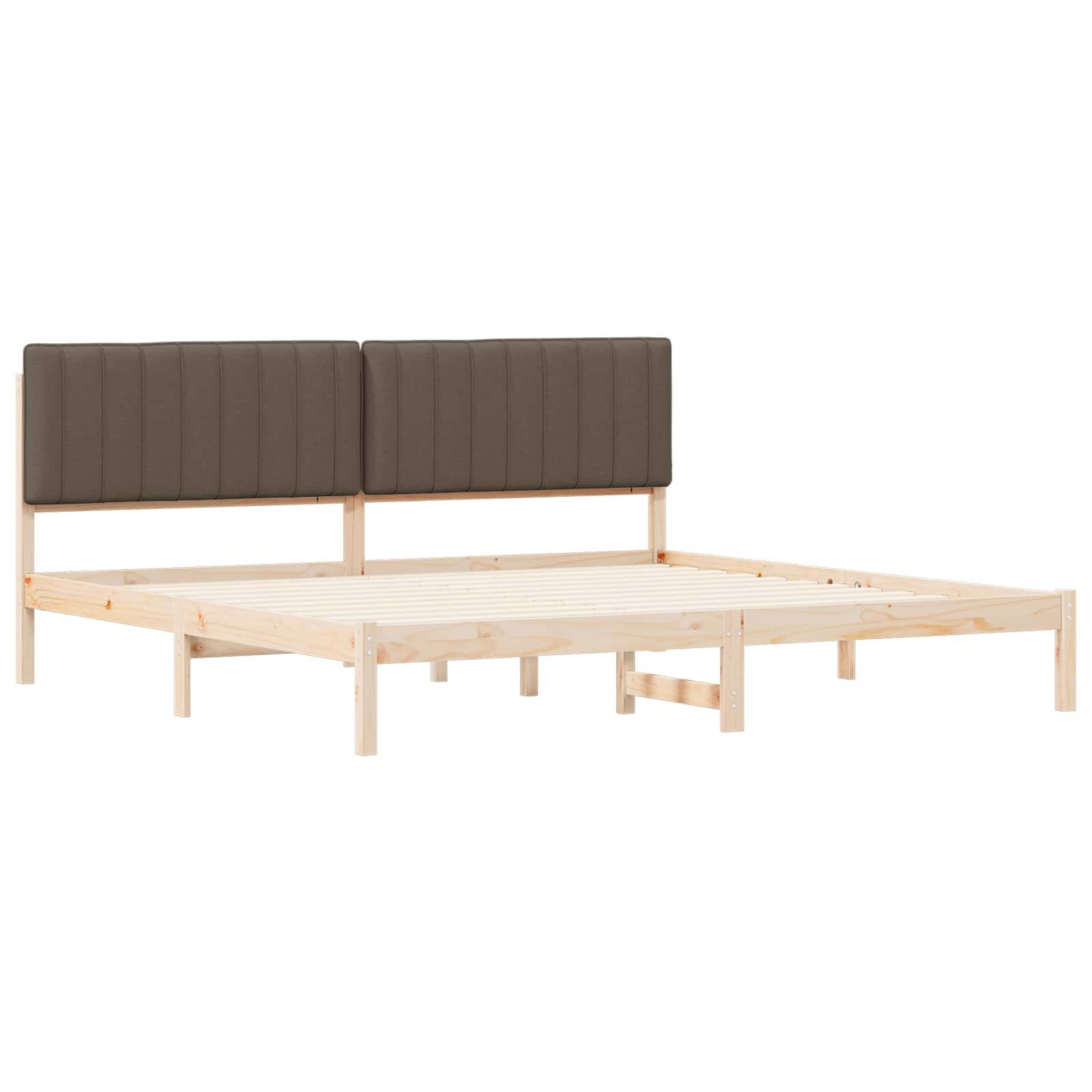 vidaXL Bettgestell mit gepolstertem Kopfteil Taupe 200 x 200 cm