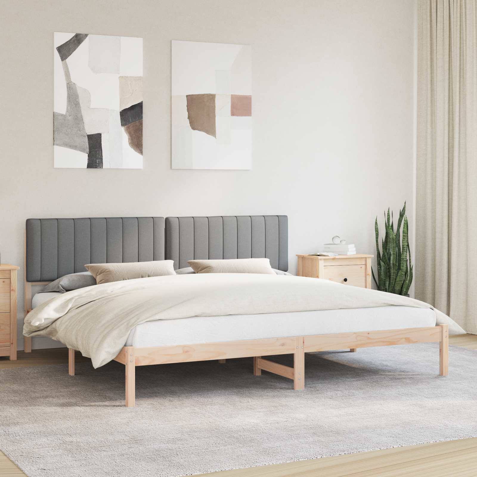 vidaXL Bettgestell mit gepolstertem Kopfteil Hellgrau 200 x 200 cm