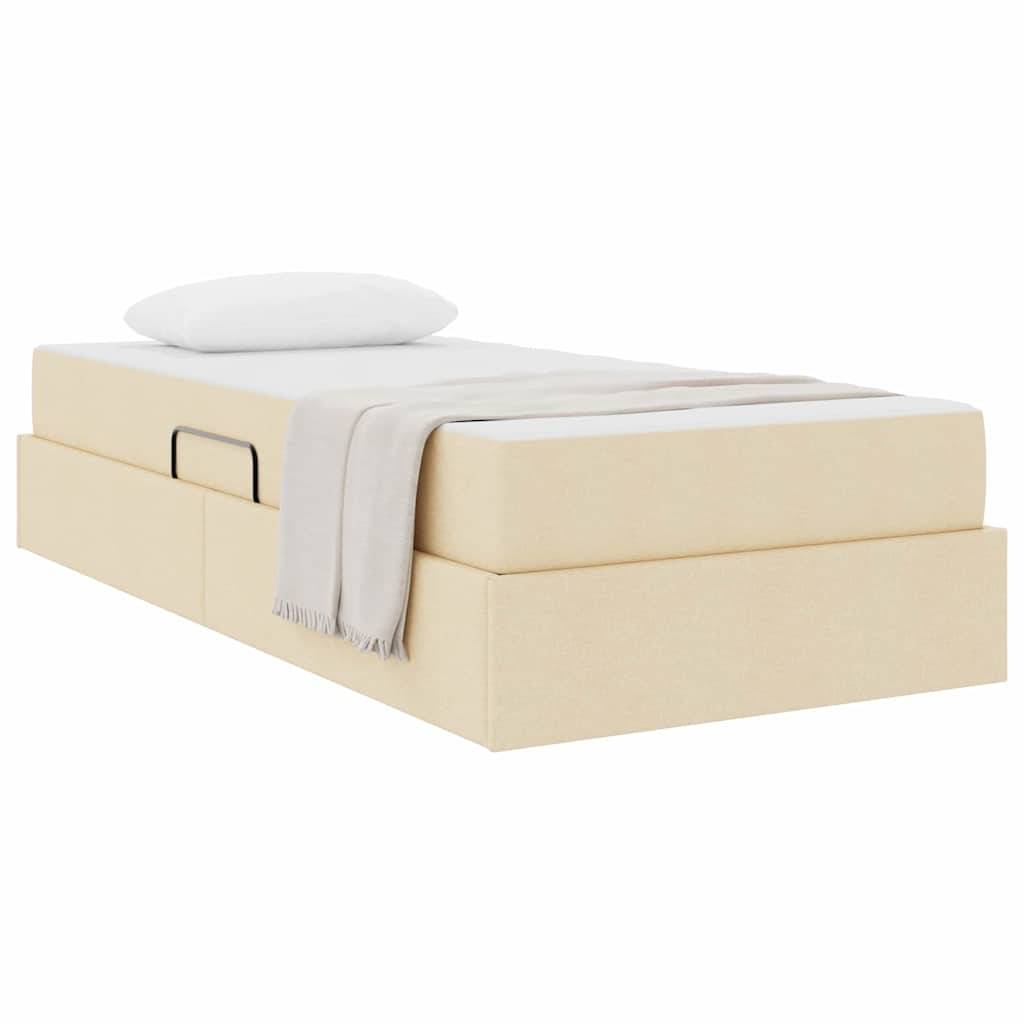 vidaXL Aufbewahrungsbett mit Matratze Creme 90 x 200 cm Polyester