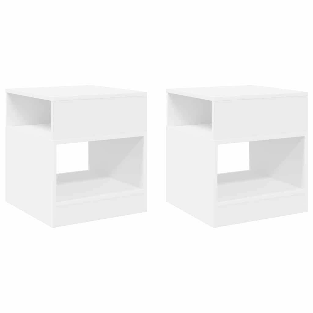 vidaXL Beistelltisch 2 pcs Weiß 40,5 x 40 x 45 cm Holzwerkstoff