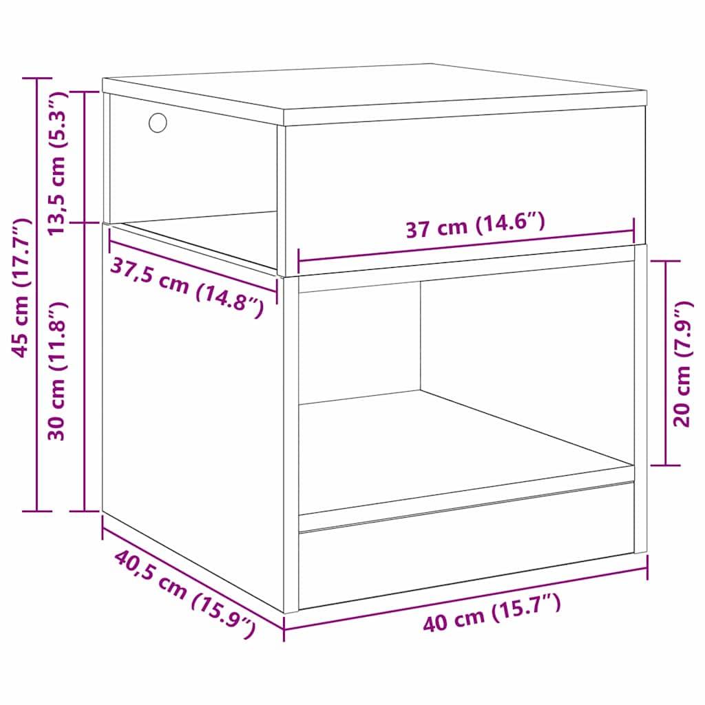 vidaXL Beistelltisch 2 pcs Weiß 40,5 x 40 x 45 cm Holzwerkstoff