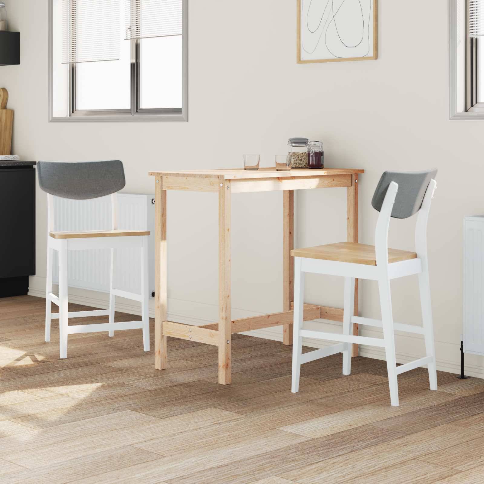 vidaXL Esszimmerstühle 2 pcs Weiß 48 x 49 x 95 cm Massives Gummiholz