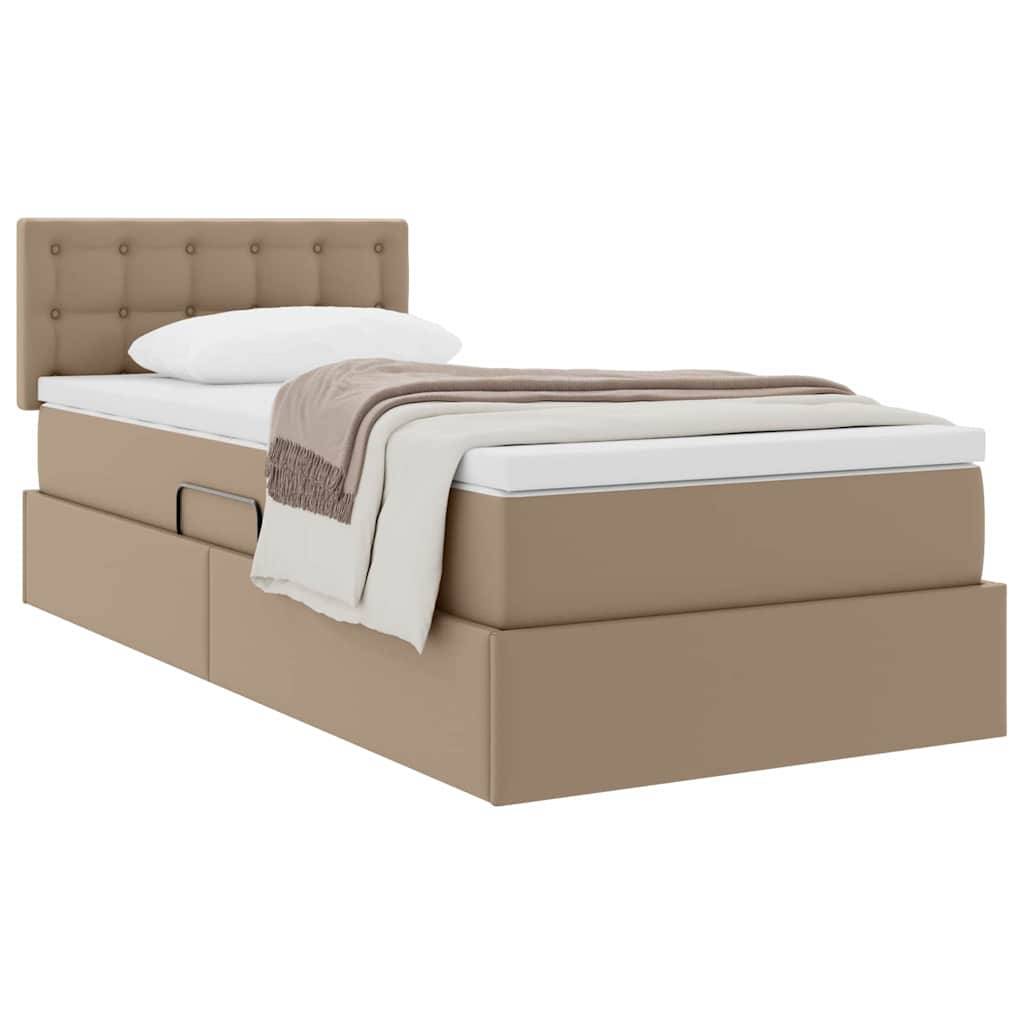 vidaXL Aufbewahrungsbett mit Matratze Cappuccino 90 x 200 cm