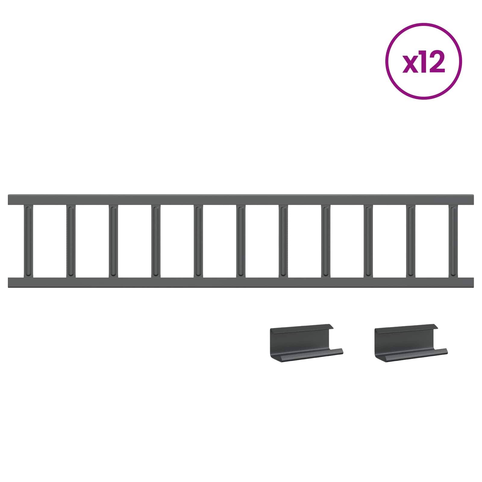 Graue Steigleiter mit zwei Verbindungsklemmen gezeigt, mit der Kennzeichnung 'x12' oben rechts.