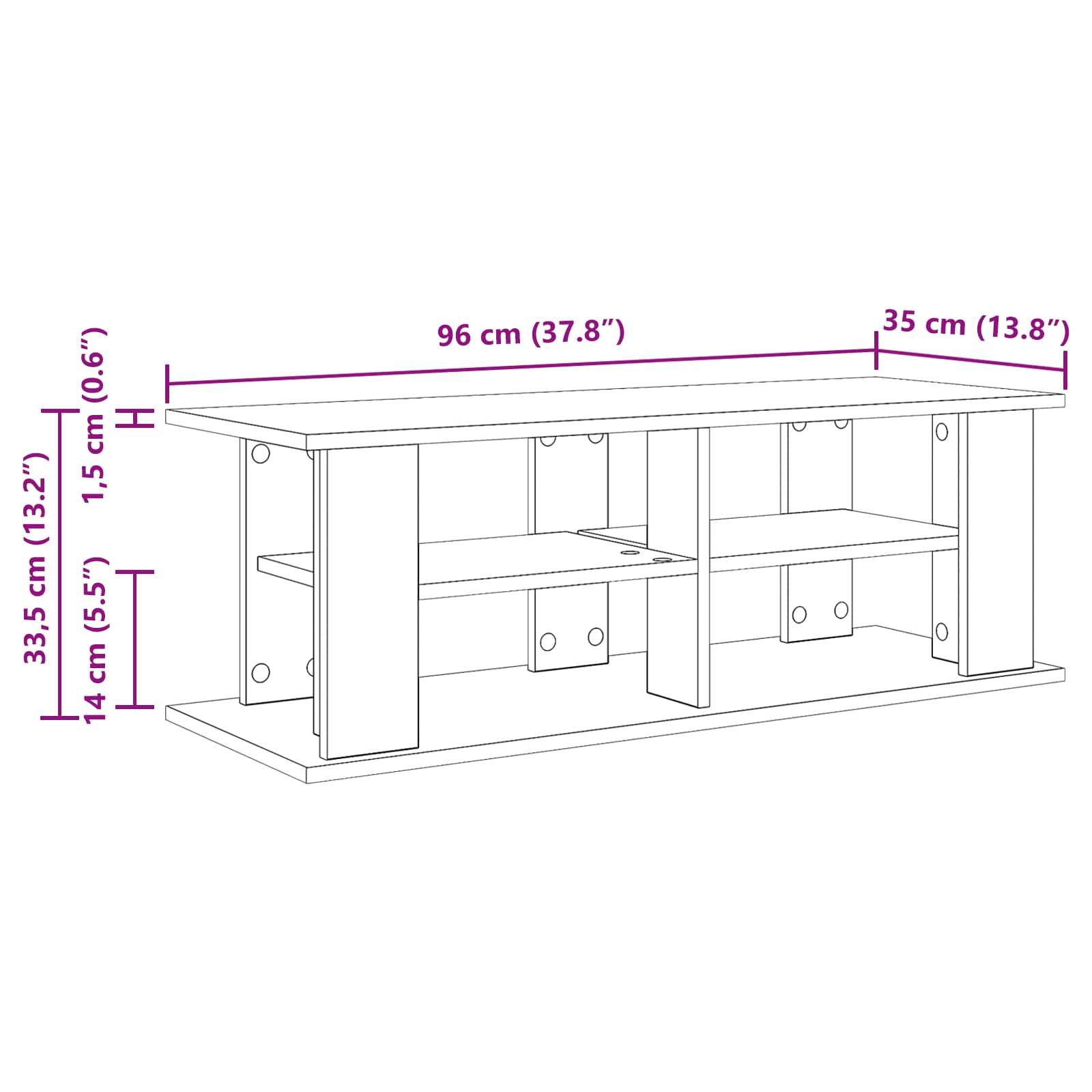 vidaXL TV-Ständer Sonoma-Eiche 96 x 35 x 33,5 cm