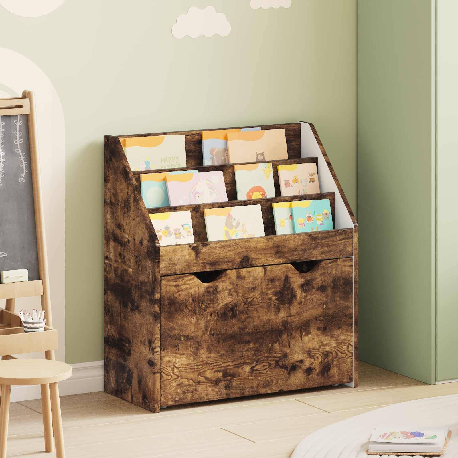 vidaXL Kinderregal Geräucherte Eiche 60 x 29,5 x 69 cm Holzwerkstoff
