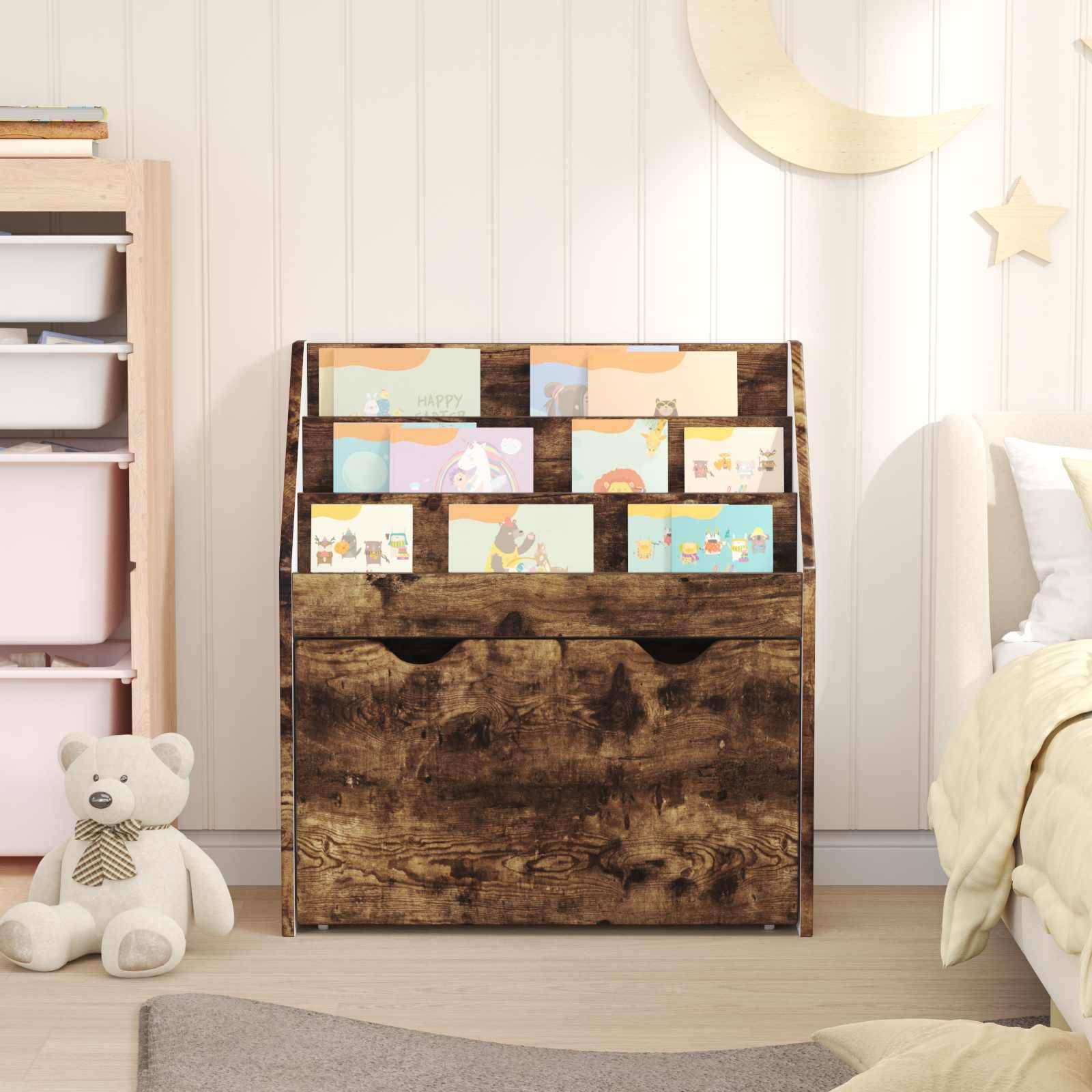 vidaXL Kinderregal Geräucherte Eiche 60 x 29,5 x 69 cm Holzwerkstoff