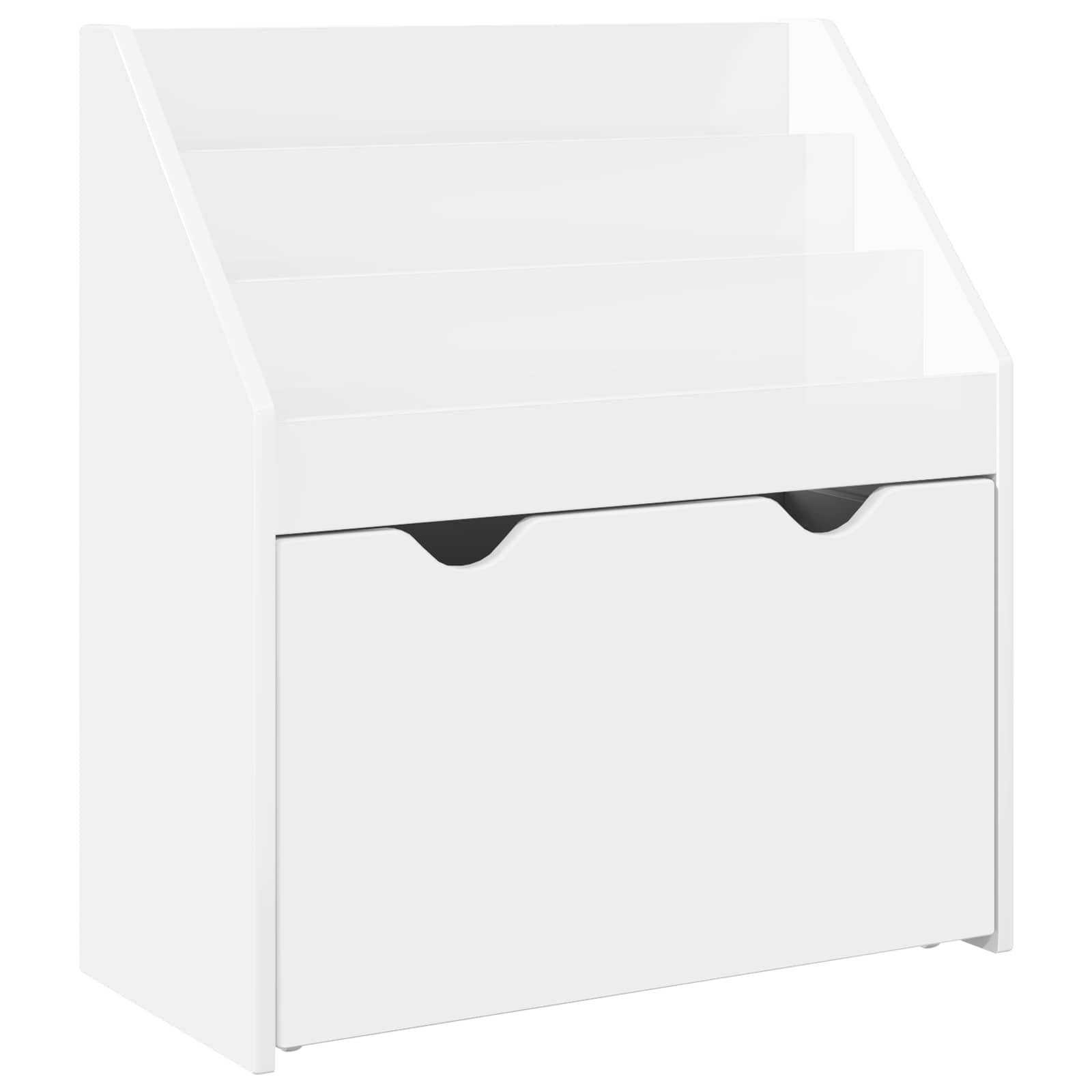 vidaXL Kinderregal Hochglanz Weiß 60 x 29,5 x 69 cm Holzwerkstoff