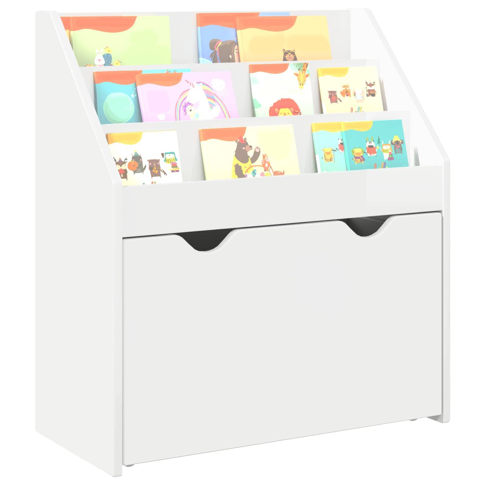 vidaXL Kinderregal Hochglanz Weiß 60 x 29,5 x 69 cm Holzwerkstoff