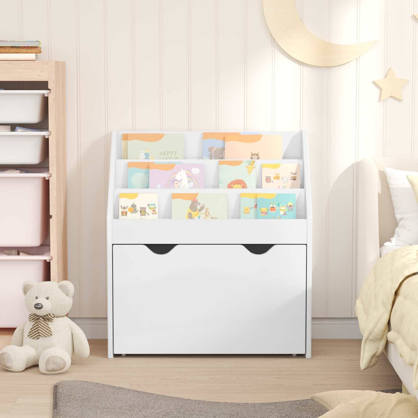 vidaXL Kinderregal Hochglanz Weiß 60 x 29,5 x 69 cm Holzwerkstoff