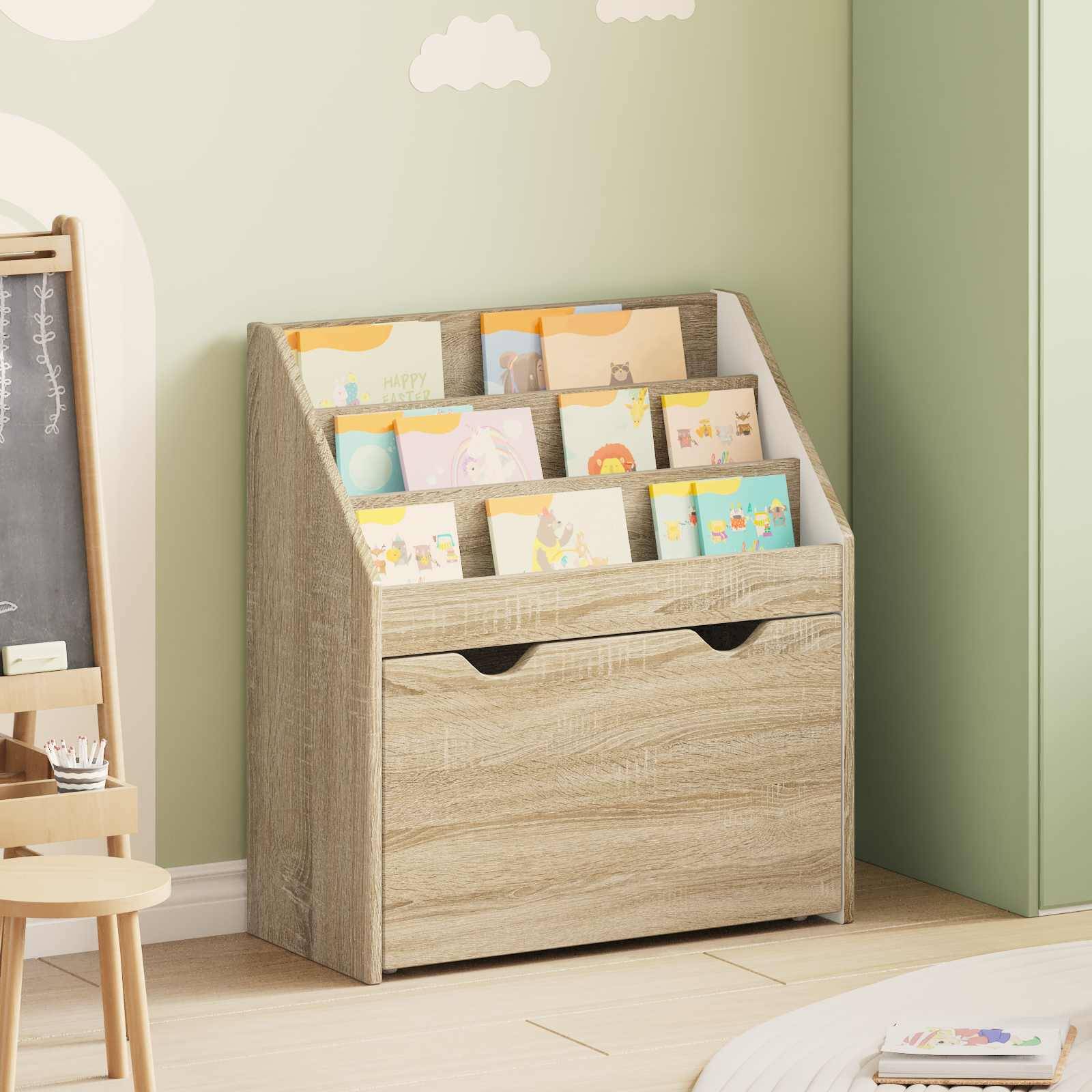 vidaXL Kinderregal Sonoma-Eiche 60 x 29,5 x 69 cm Holzwerkstoff