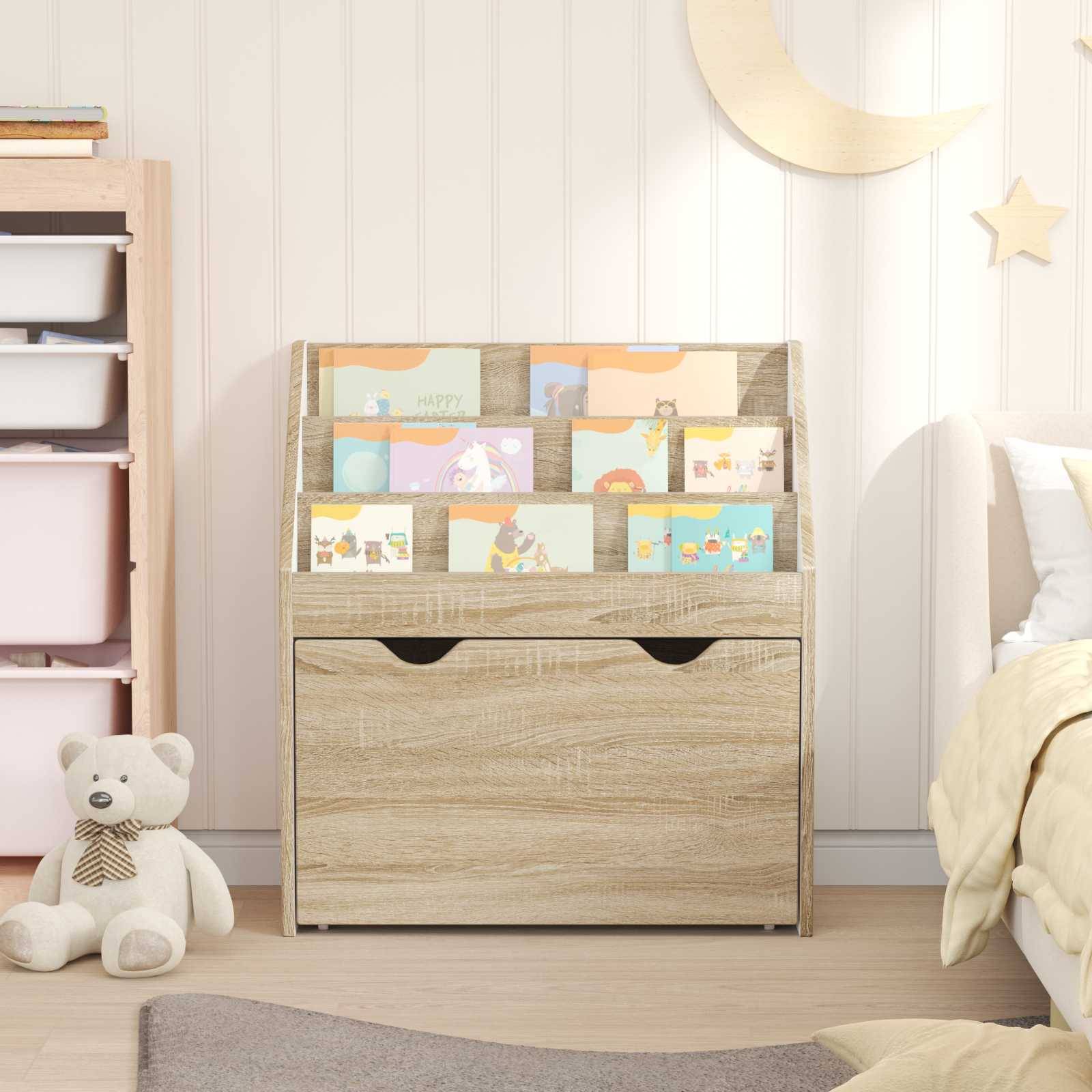 vidaXL Kinderregal Sonoma-Eiche 60 x 29,5 x 69 cm Holzwerkstoff